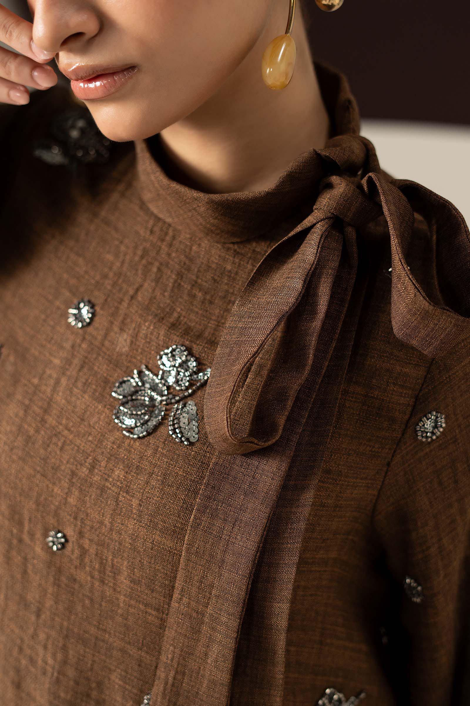 Embroidered Tropical Slub Khaddar Shirt