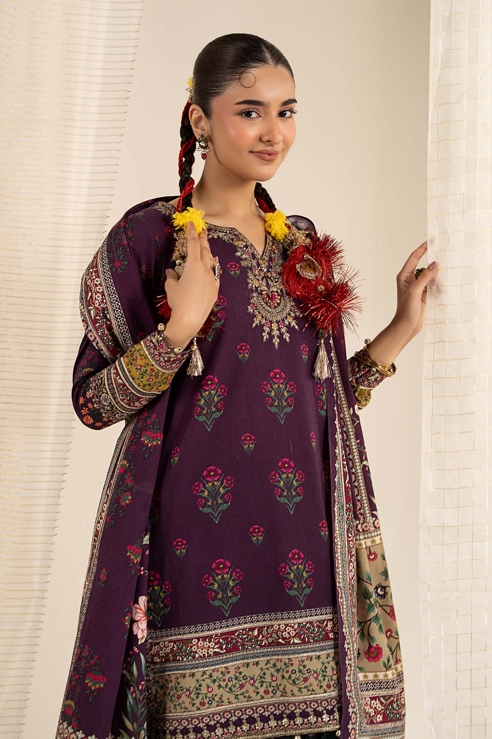 3 Piece Embroidered Khaddar Suit