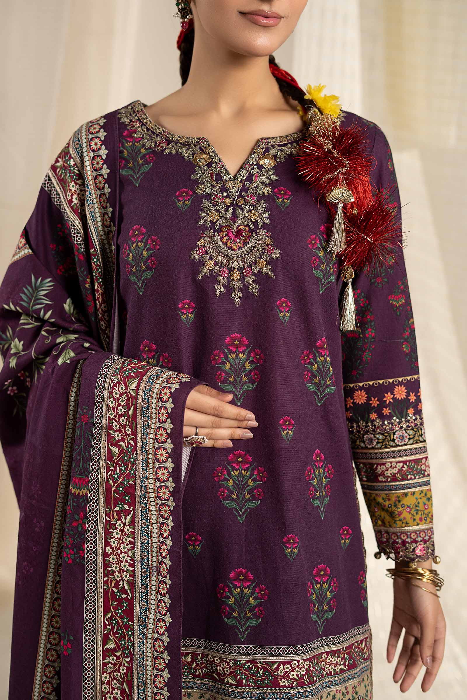 3 Piece Embroidered Khaddar Suit