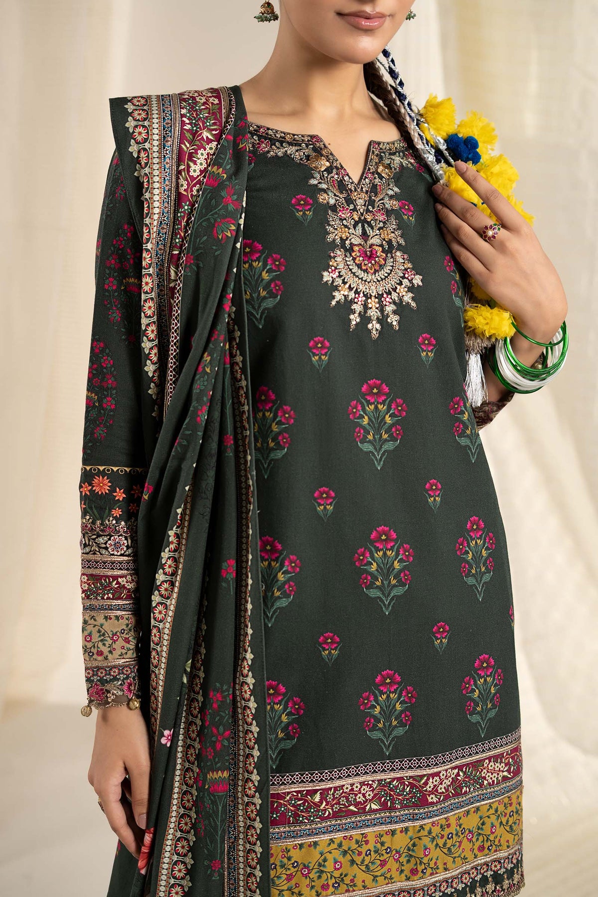 3 Piece Embroidered Khaddar Suit