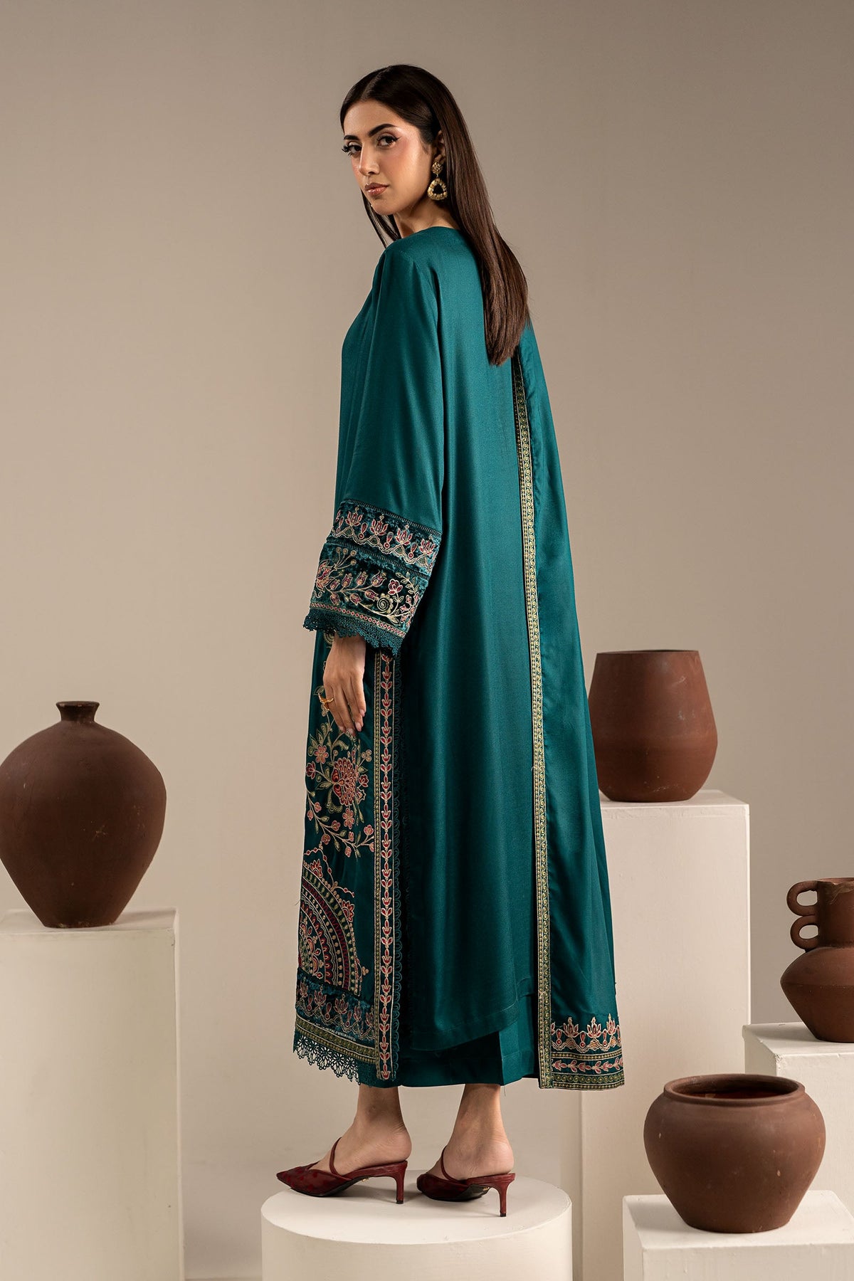 3 Piece Embroidered Marina Twill Suit