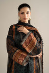 3 Piece Embroidered Raw Silk Suit