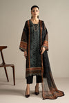 3 Piece Embroidered Raw Silk Suit
