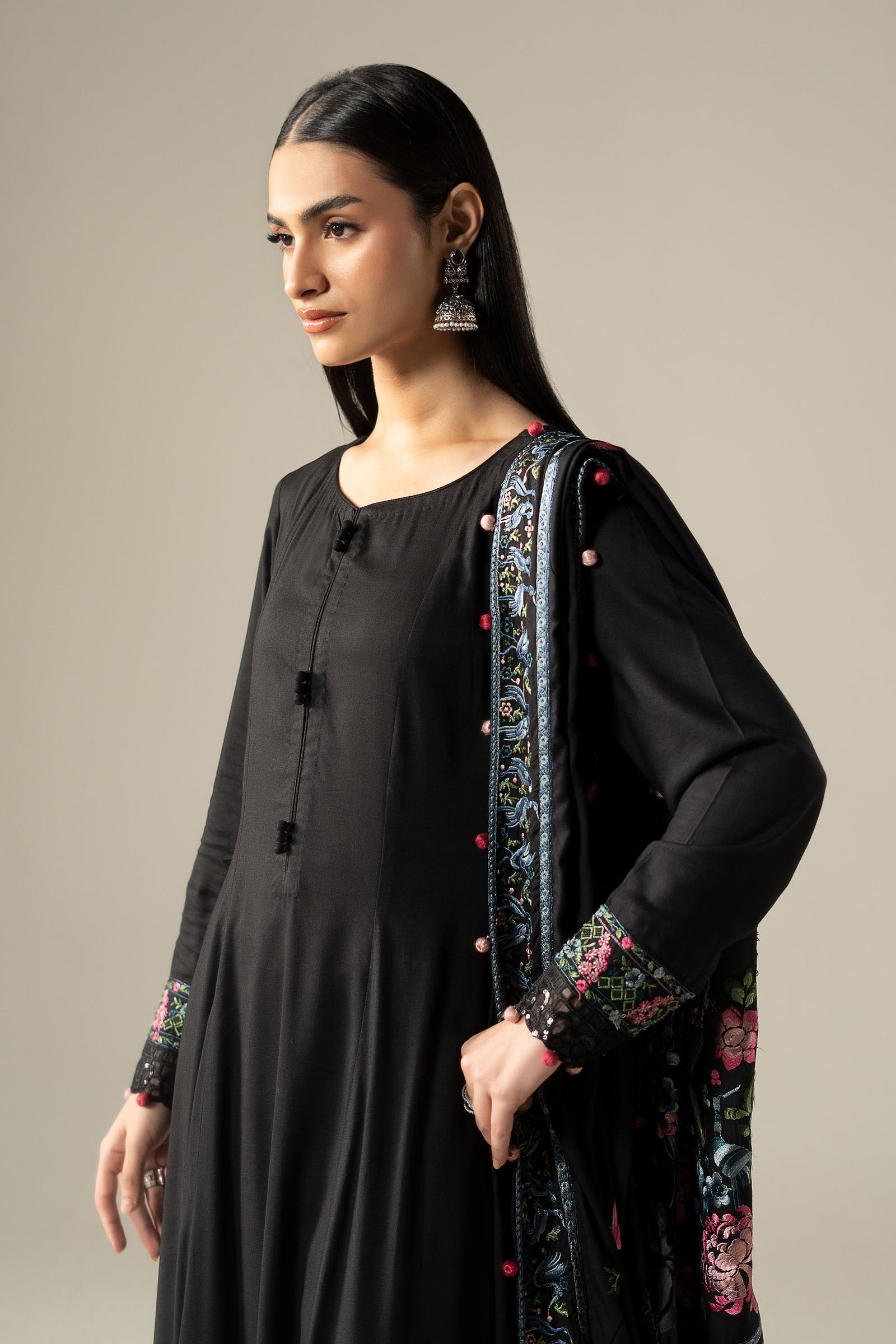 3 Piece Embroidered Linen Suit