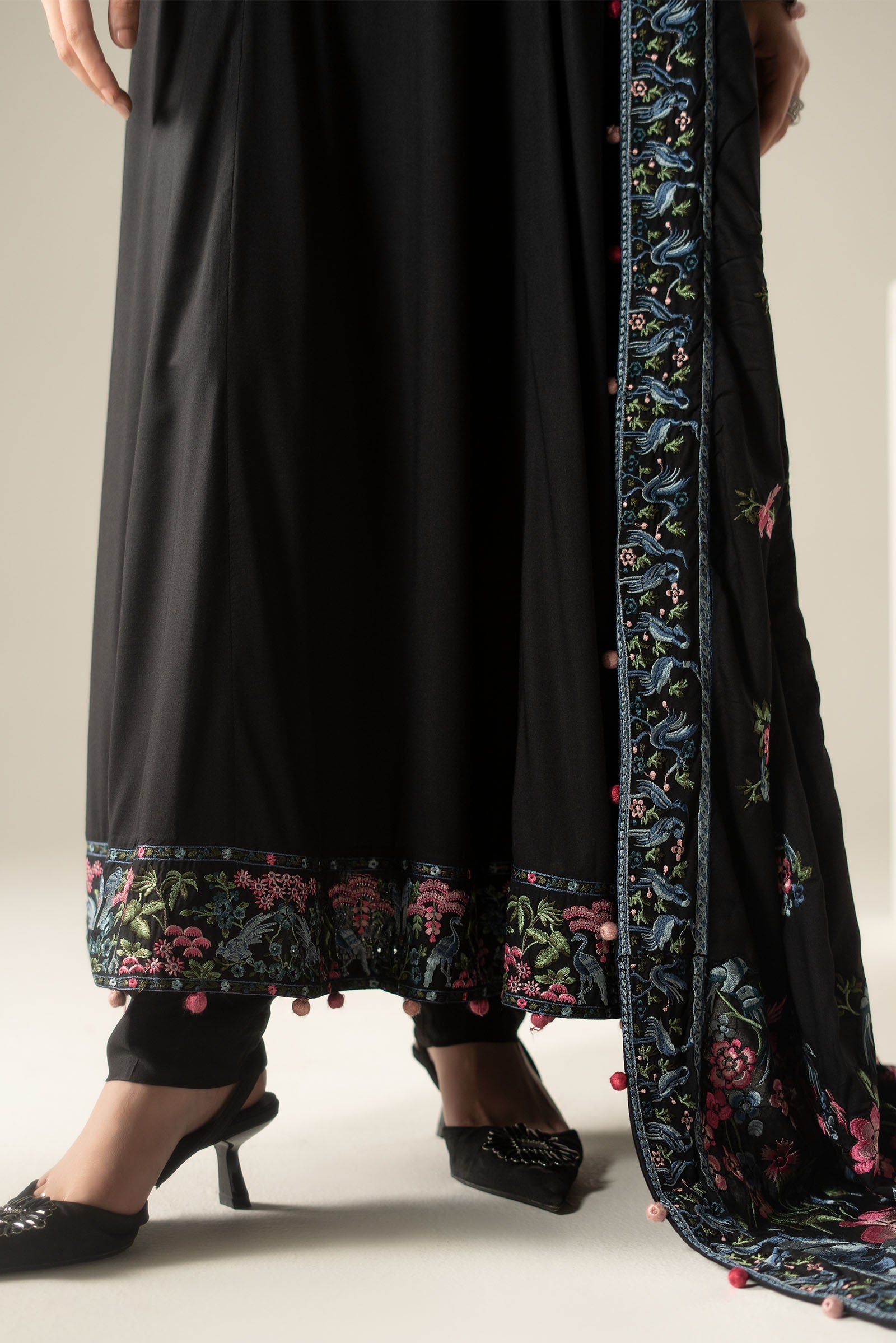 3 Piece Embroidered Linen Suit