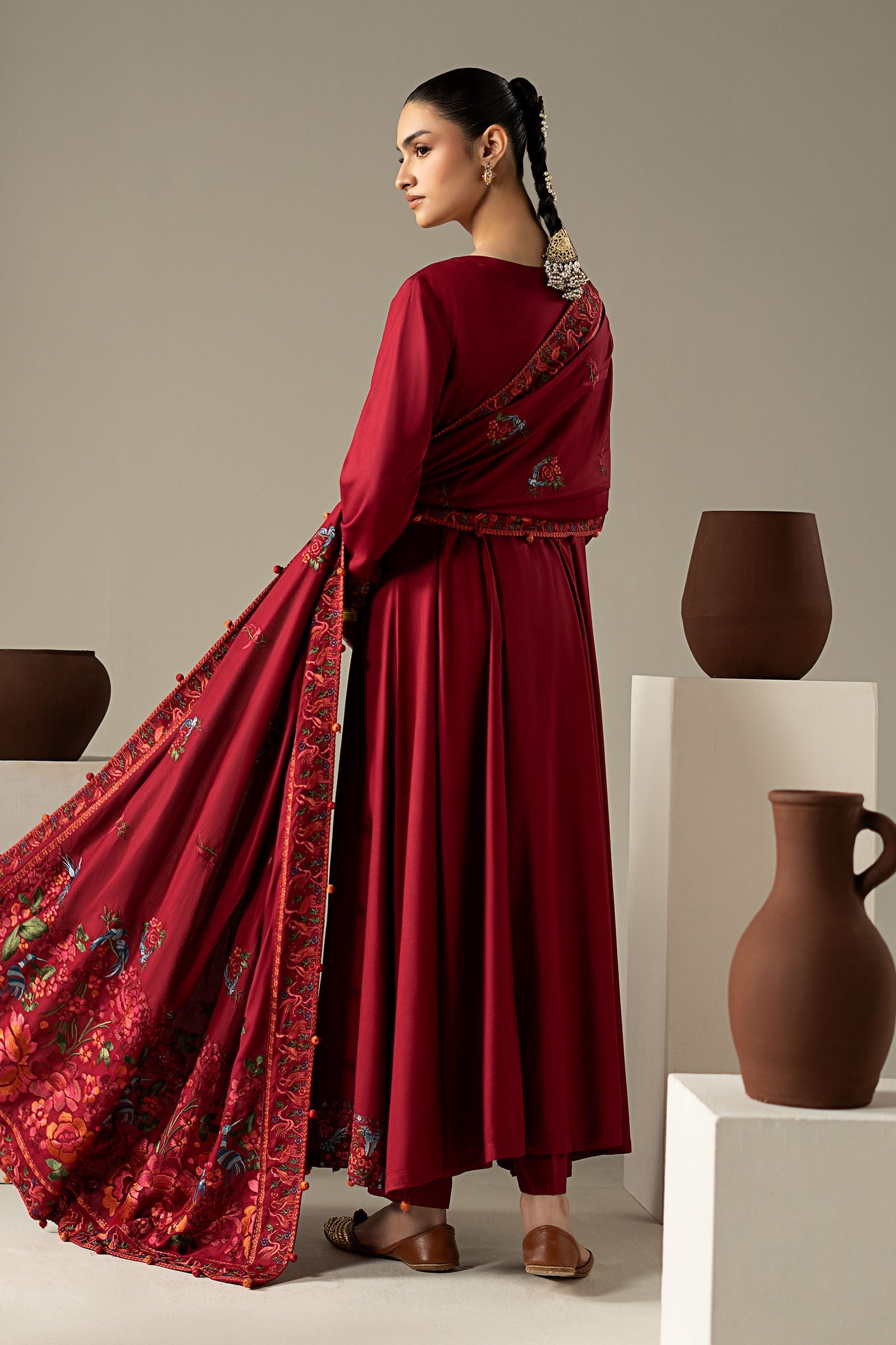 3 Piece Embroidered Linen Suit