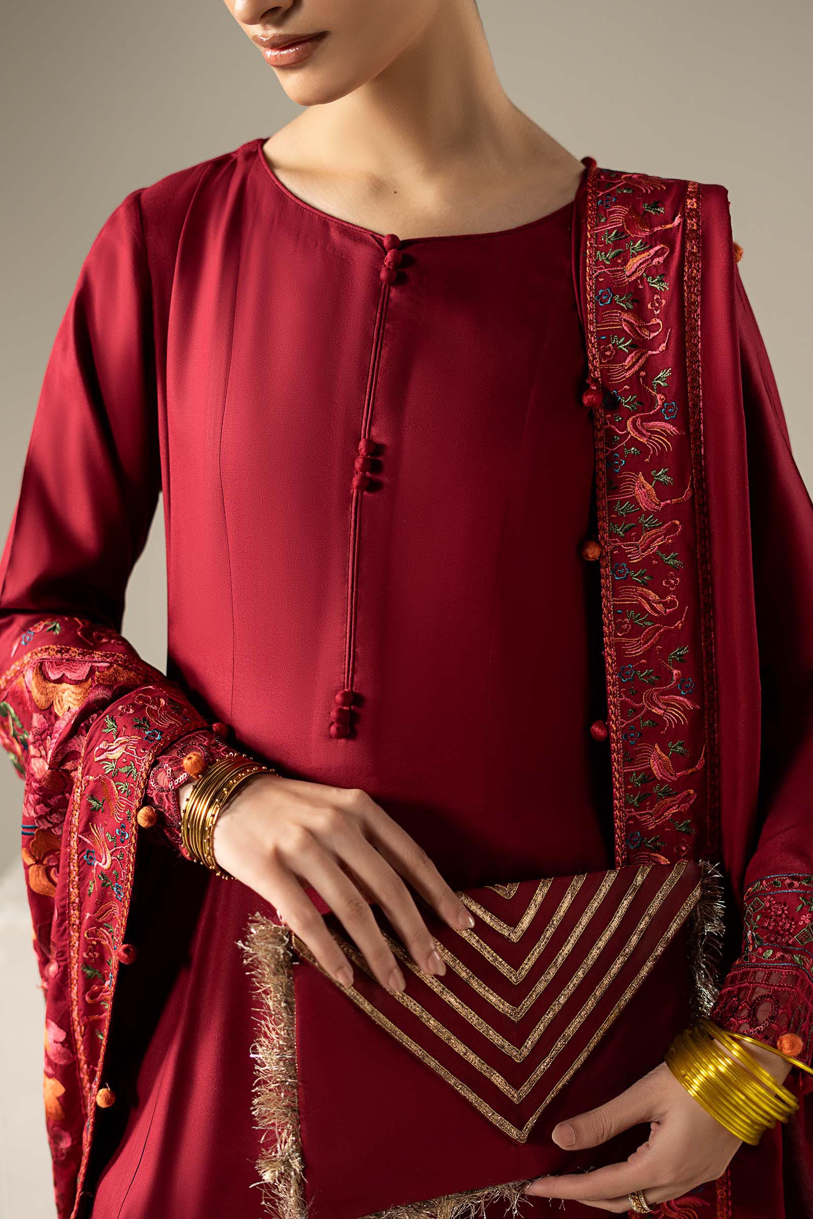3 Piece Embroidered Linen Suit