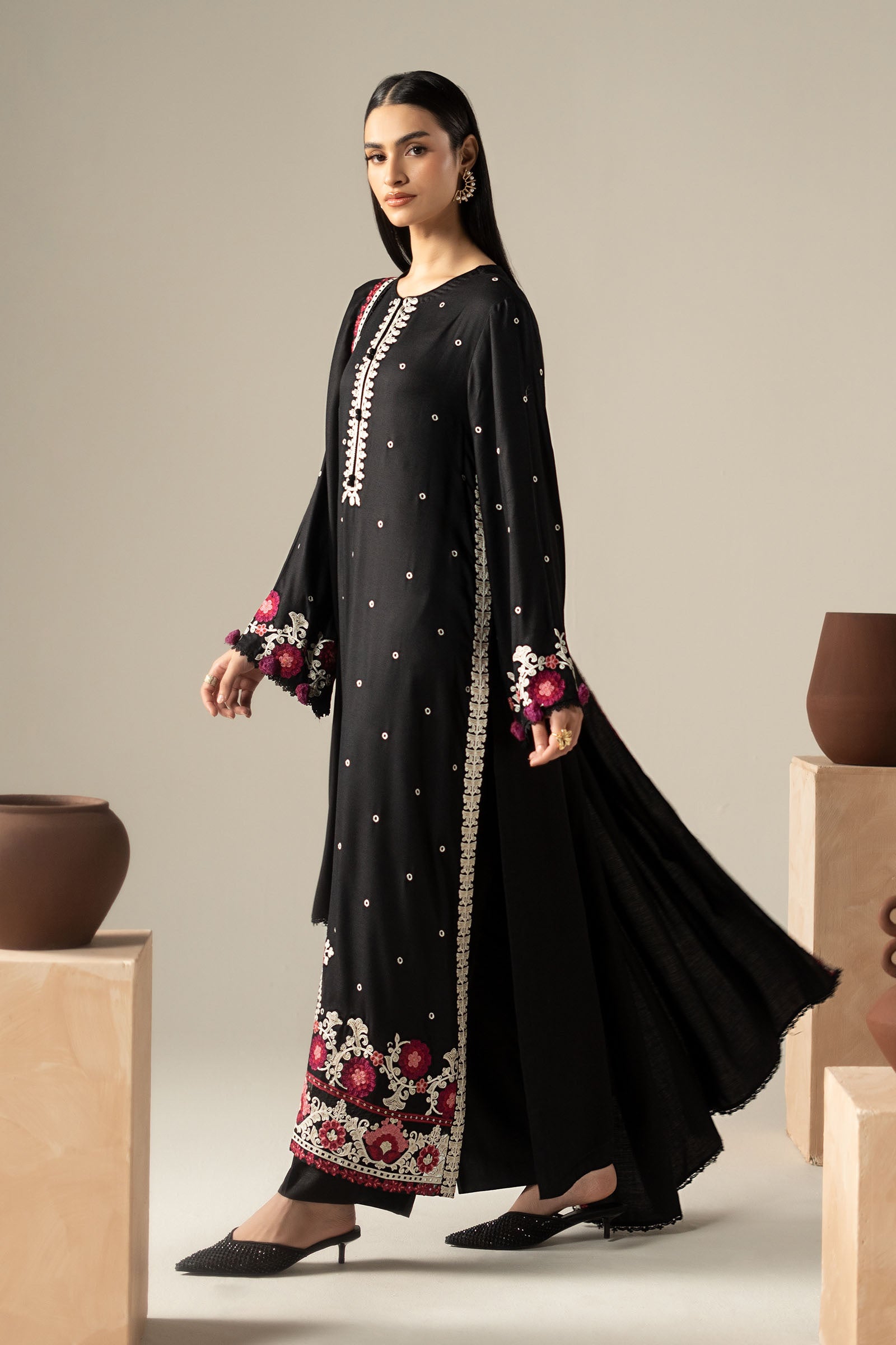 3 Piece Embroidered Marina Twill Suit