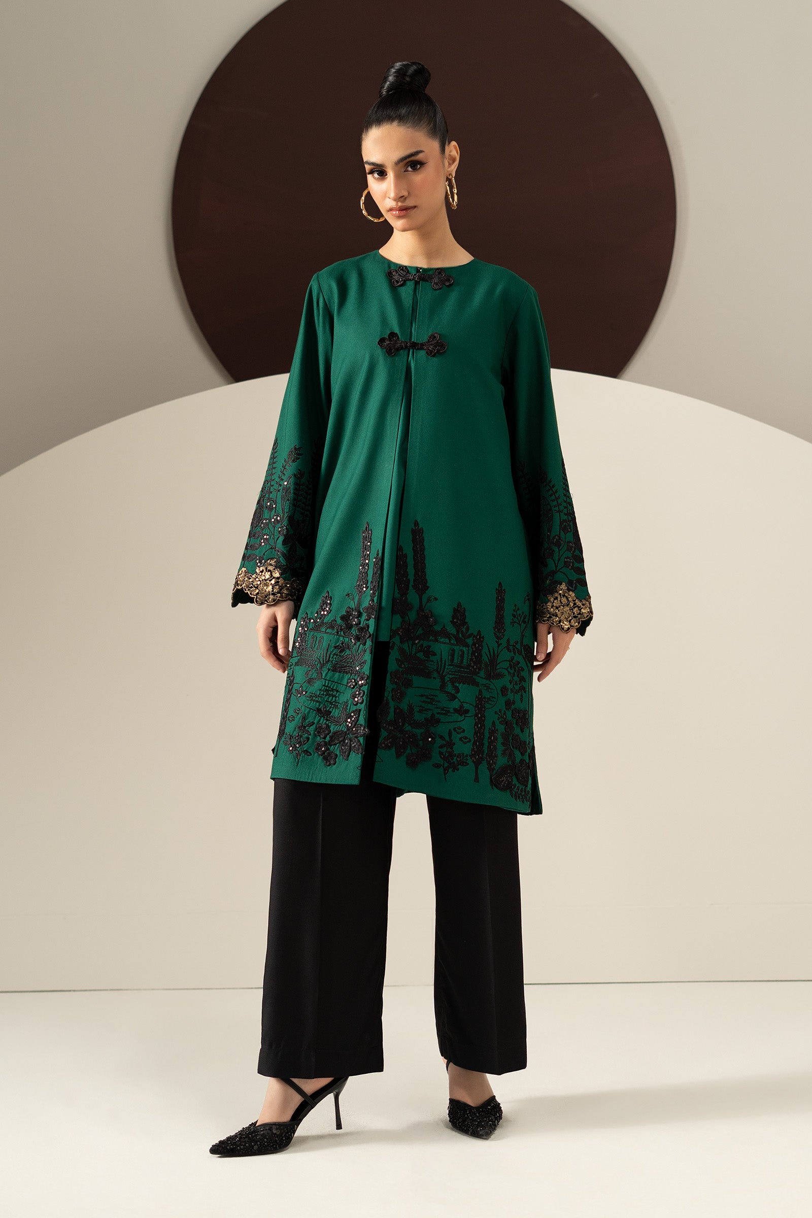 3 Piece Embroidered Linen Suit