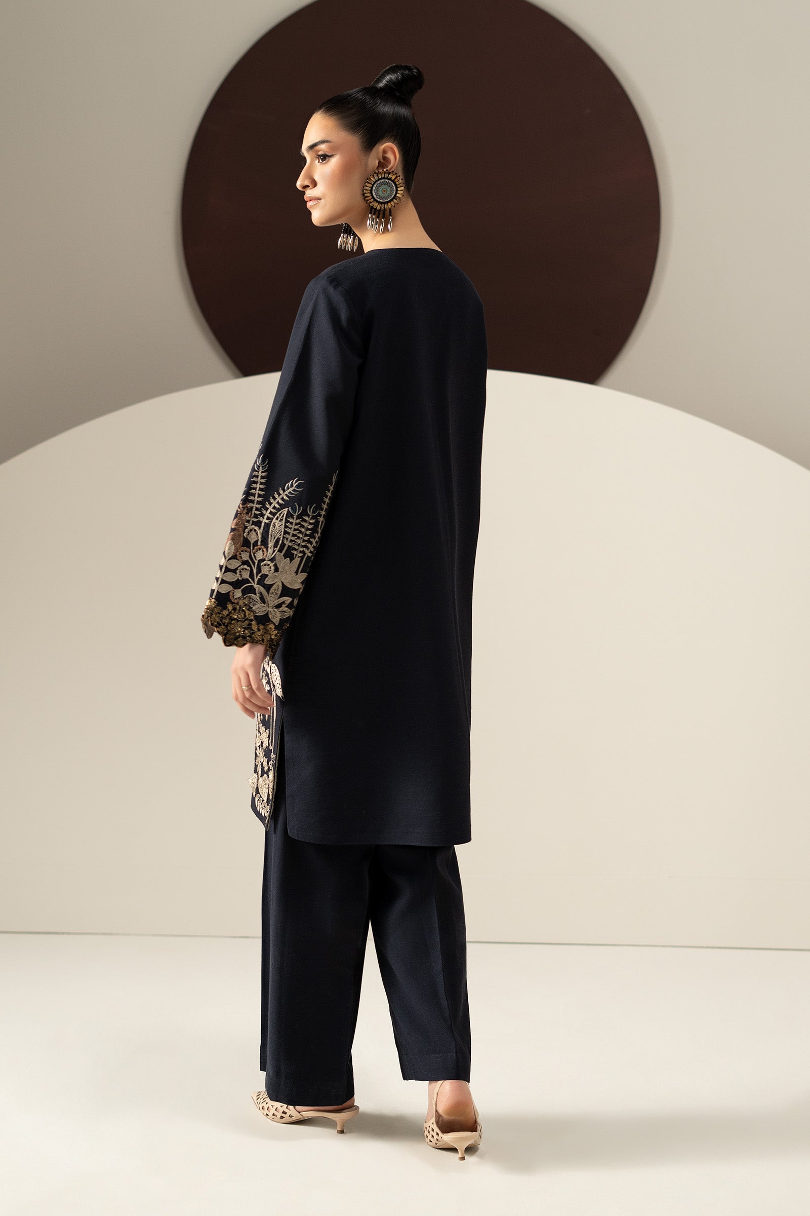 3 Piece Embroidered Linen Suit