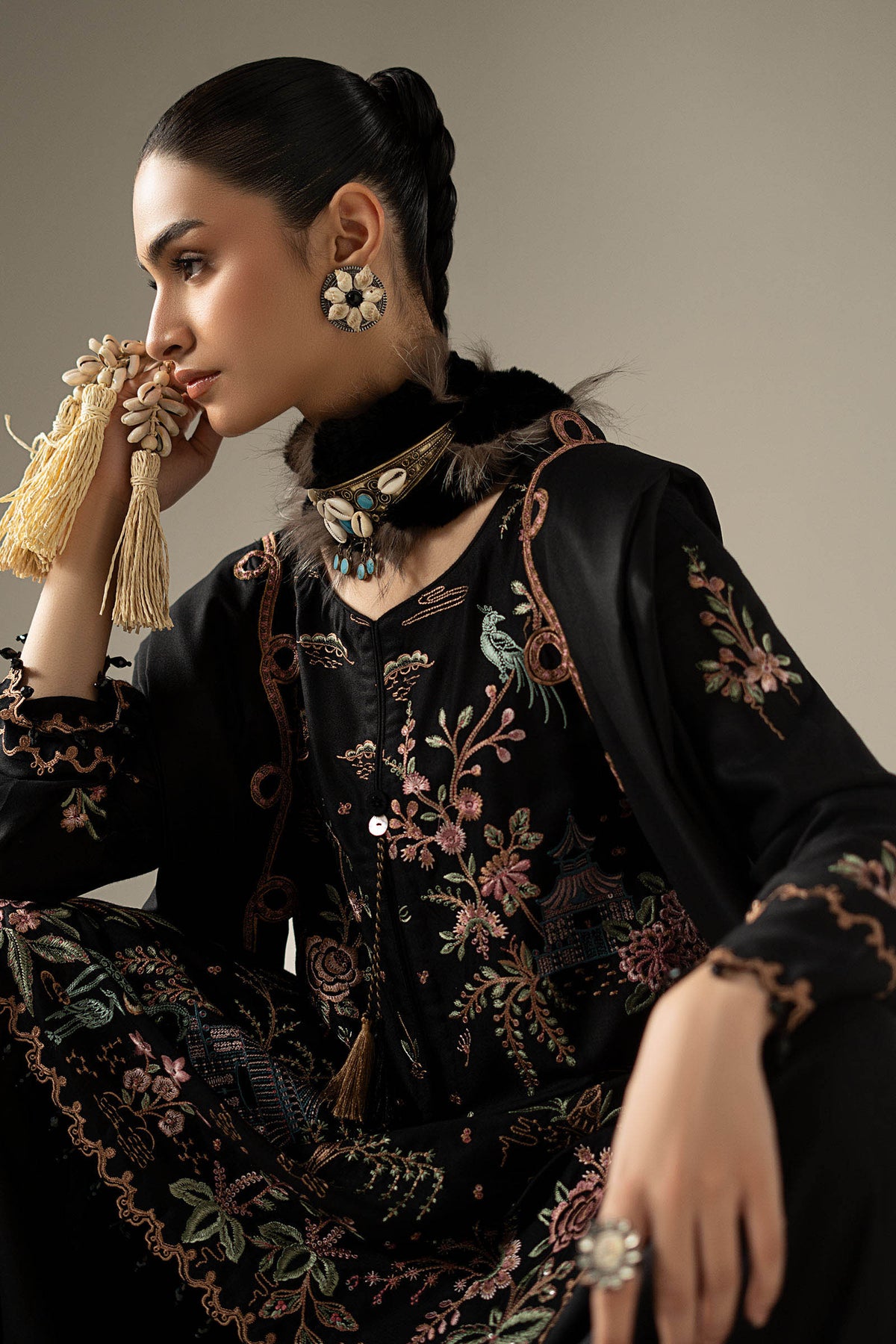 3 Piece Embroidered Marina Twill Suit