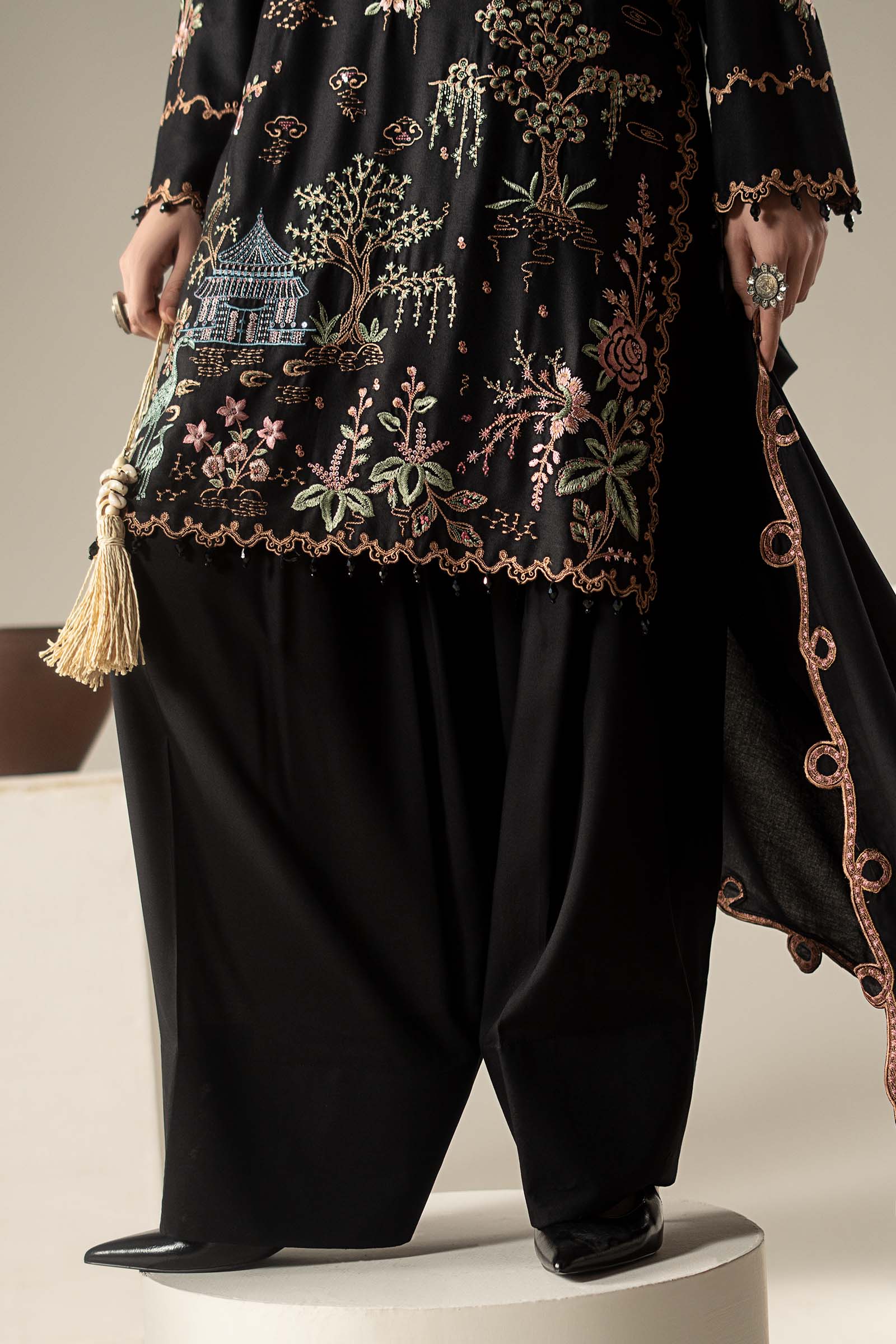 3 Piece Embroidered Marina Twill Suit