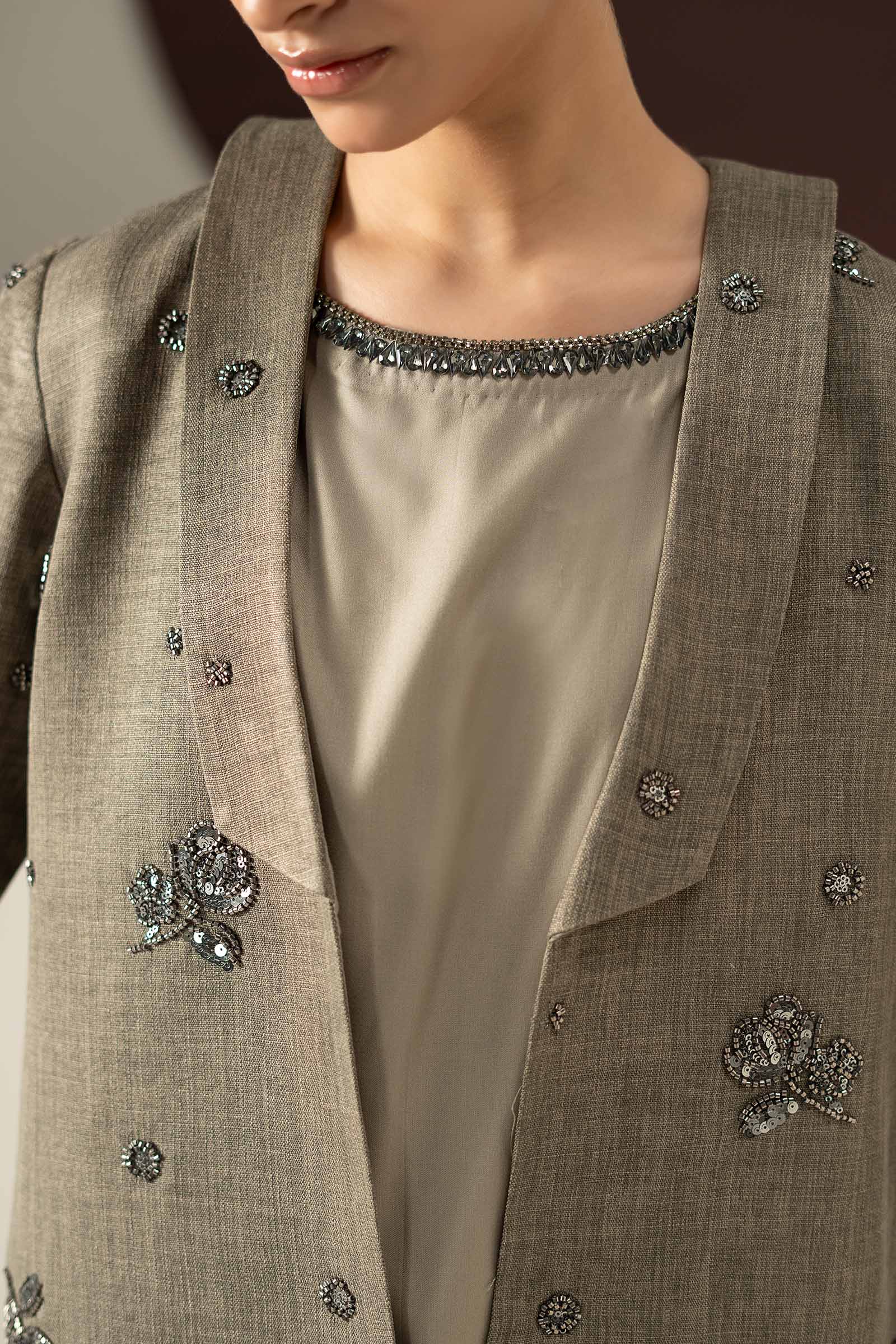 3 Piece Embroidered Tropical Slub Khaddar Suit