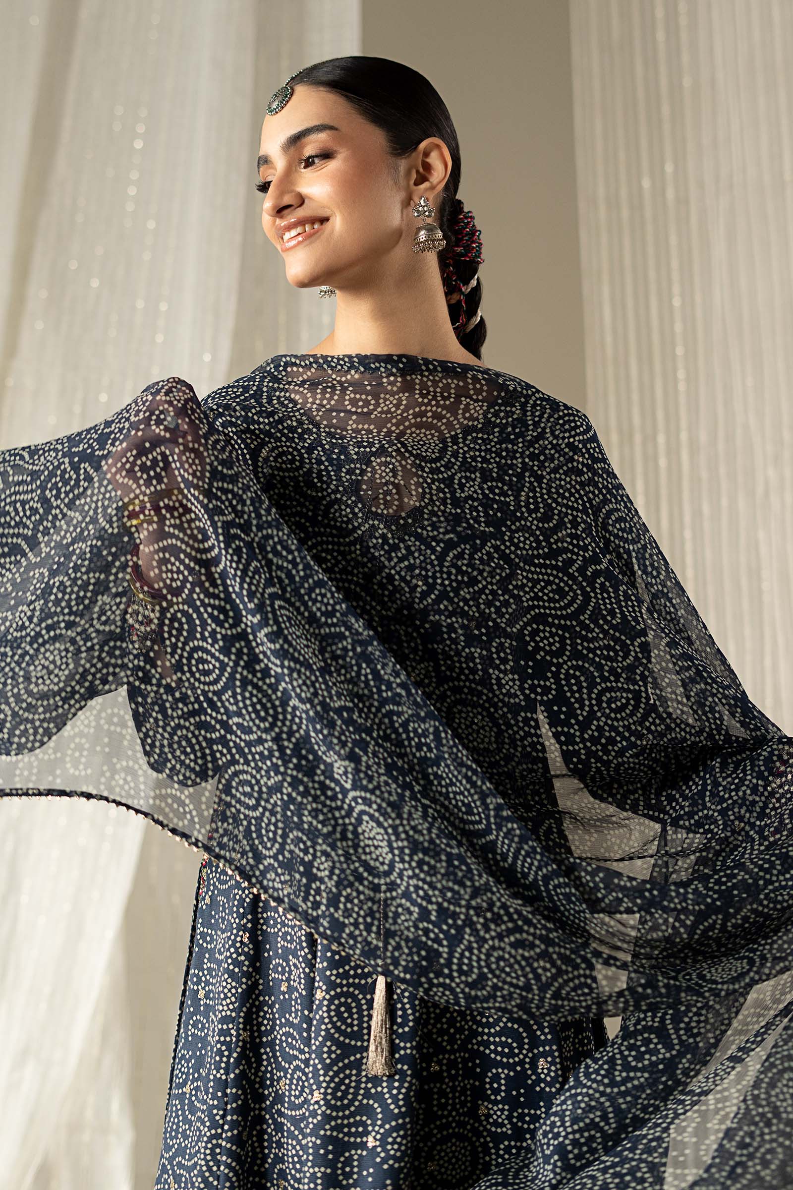 3 Piece Embroidered Raw Silk Suit