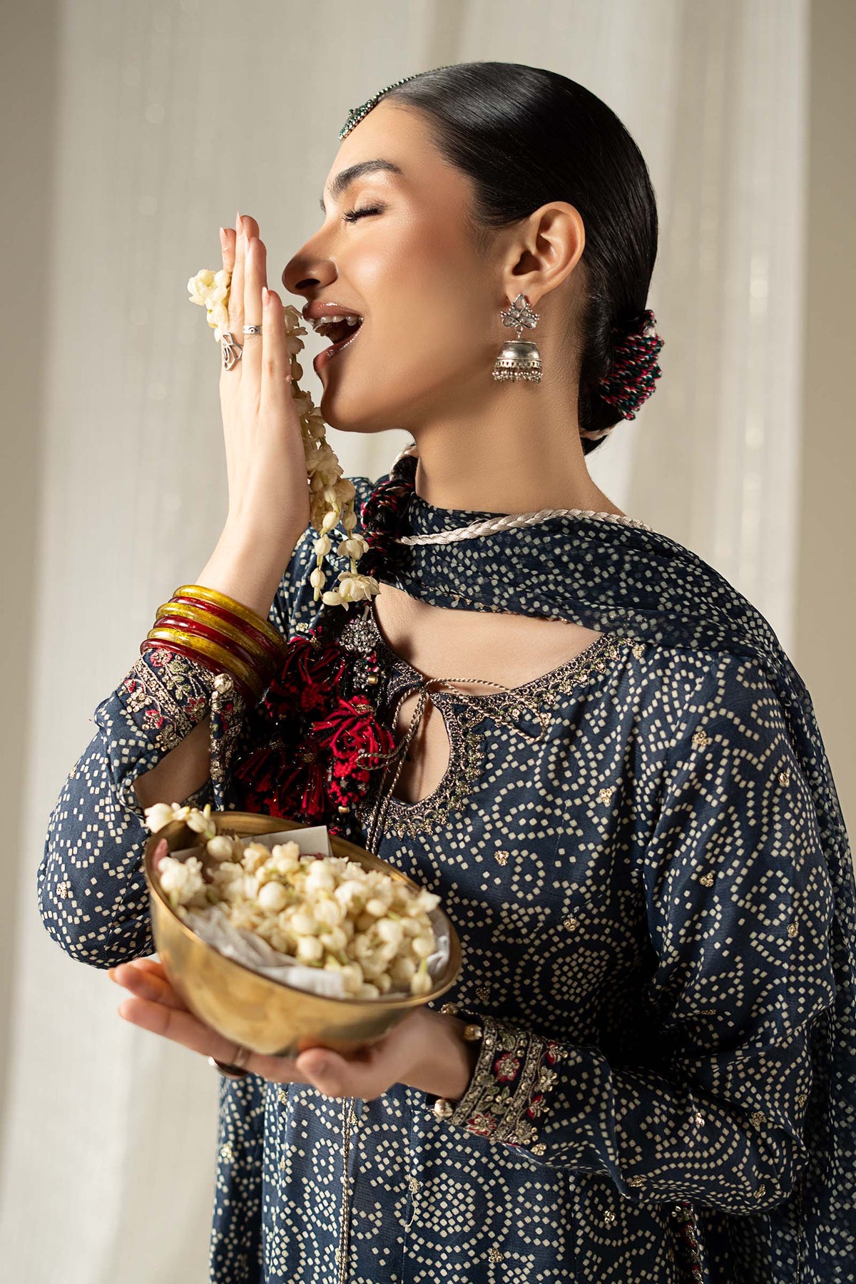 3 Piece Embroidered Raw Silk Suit
