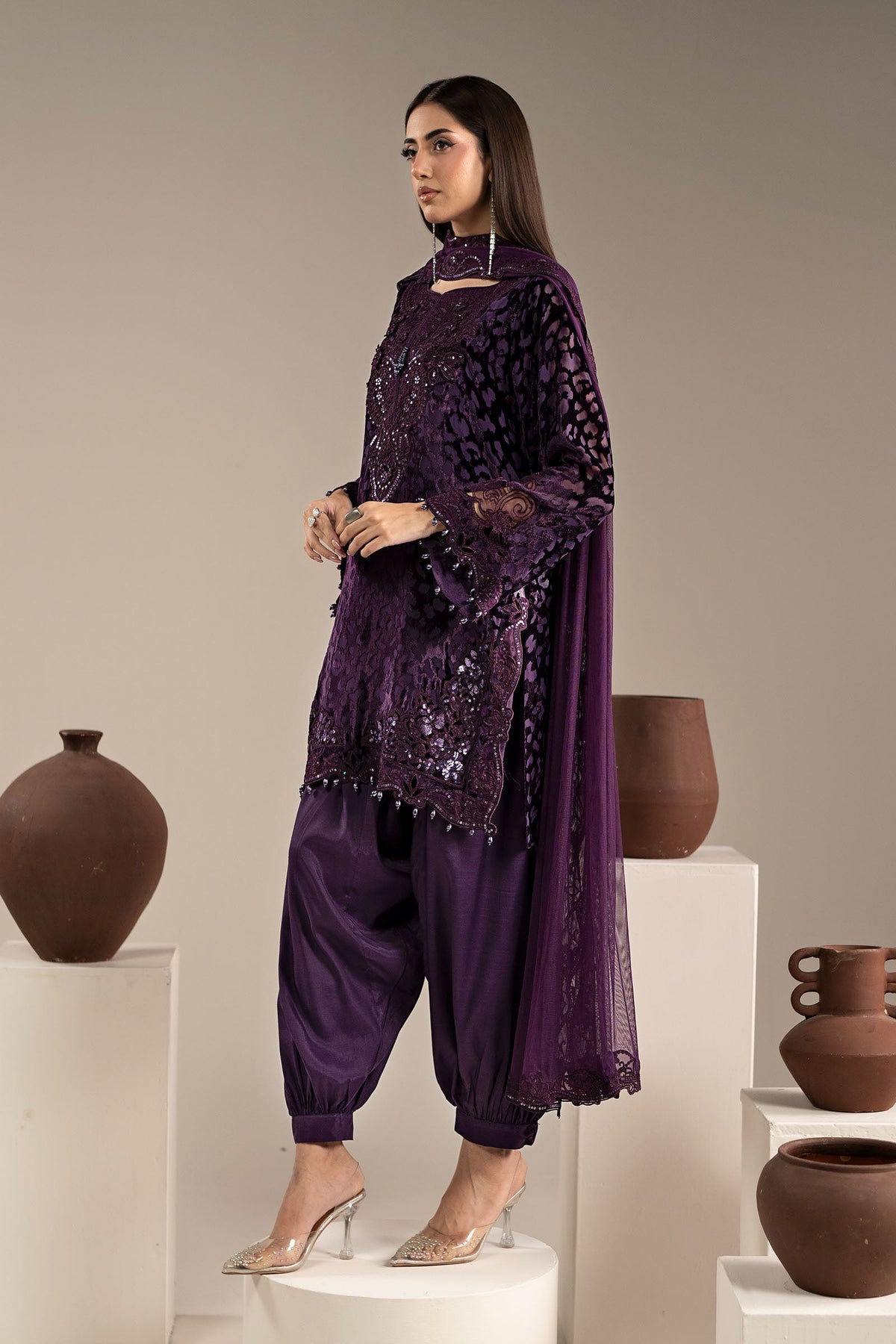 3 Piece Embroidered Palachi Suit