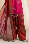 3 Piece Embroidered Raw Silk Suit