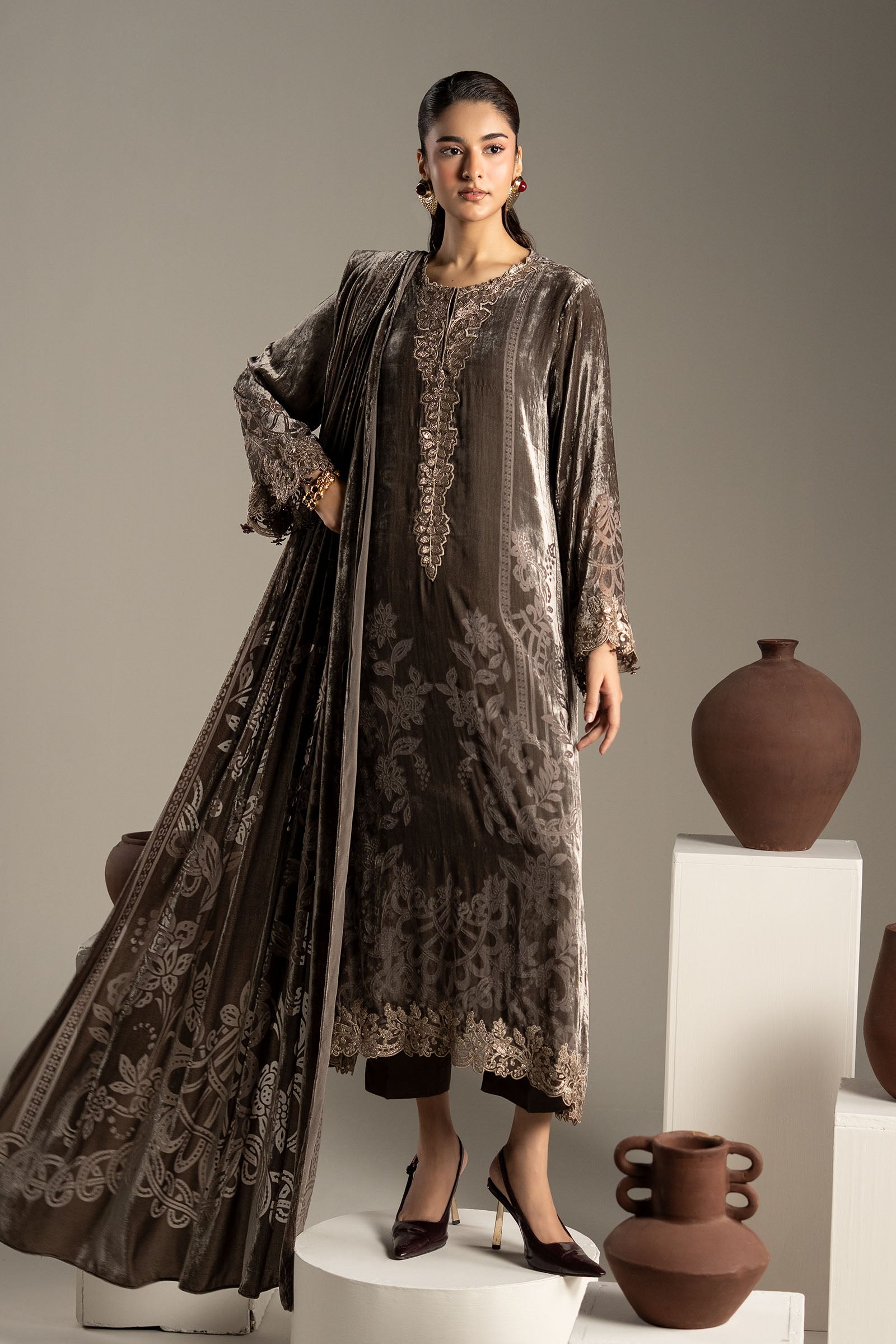 3 Piece Embroidered Palachi Suit