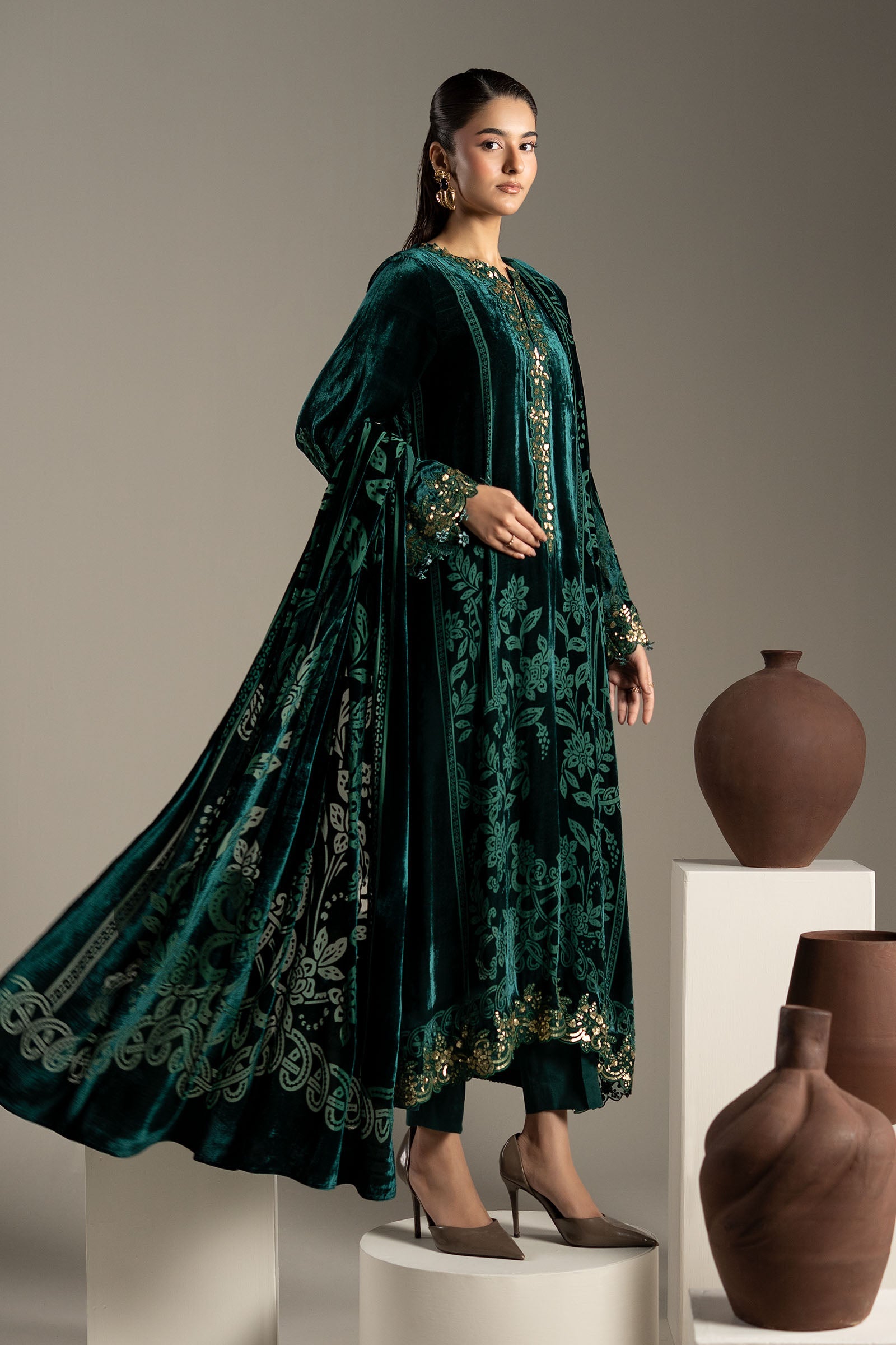 3 Piece Embroidered Palachi Suit