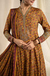 3 Piece Embroidered Raw Silk Suit