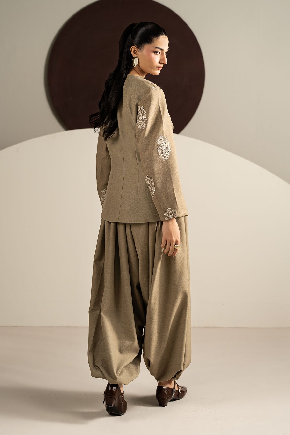 2 Piece Embroidered Blended Wool Suit