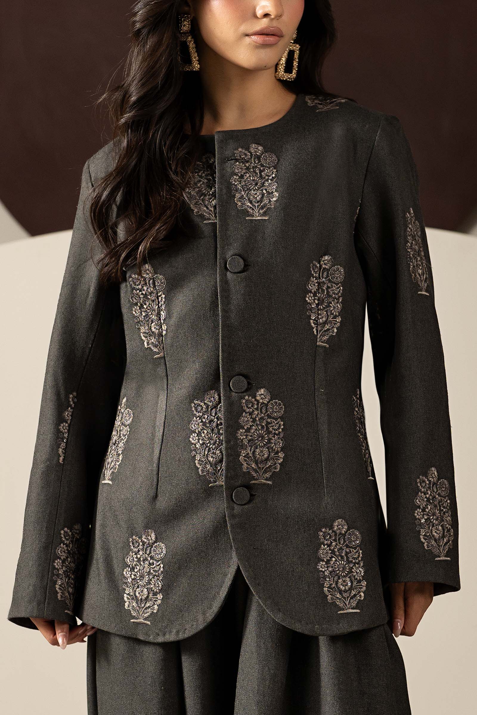 2 Piece Embroidered Suit