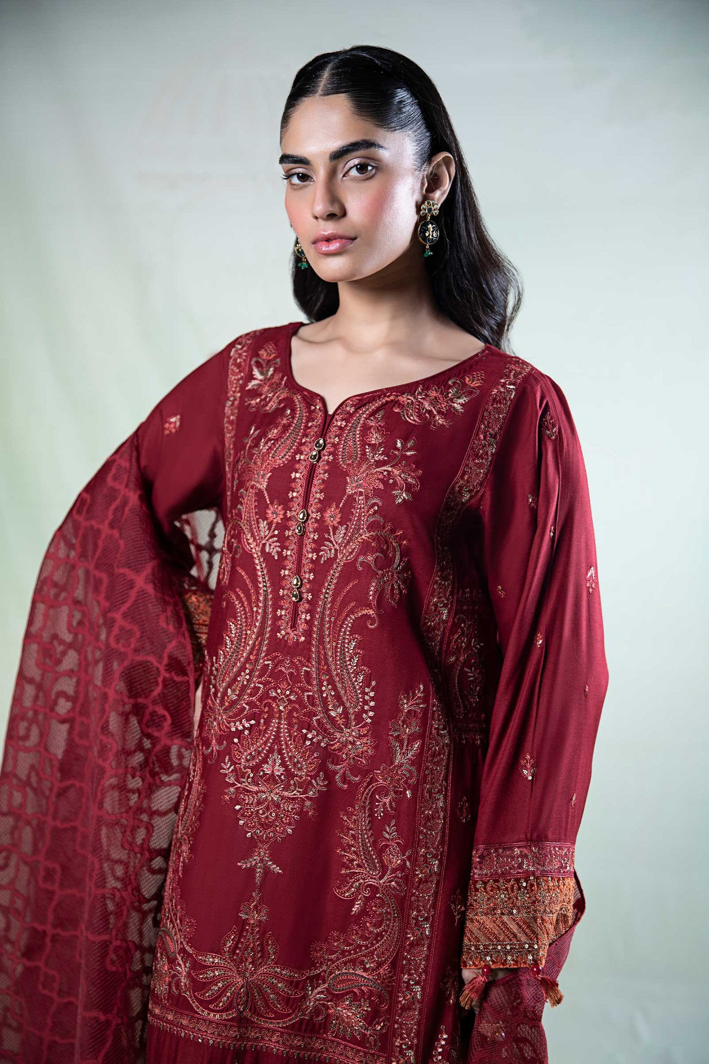 3 Piece Embroidered Khaddar Suit