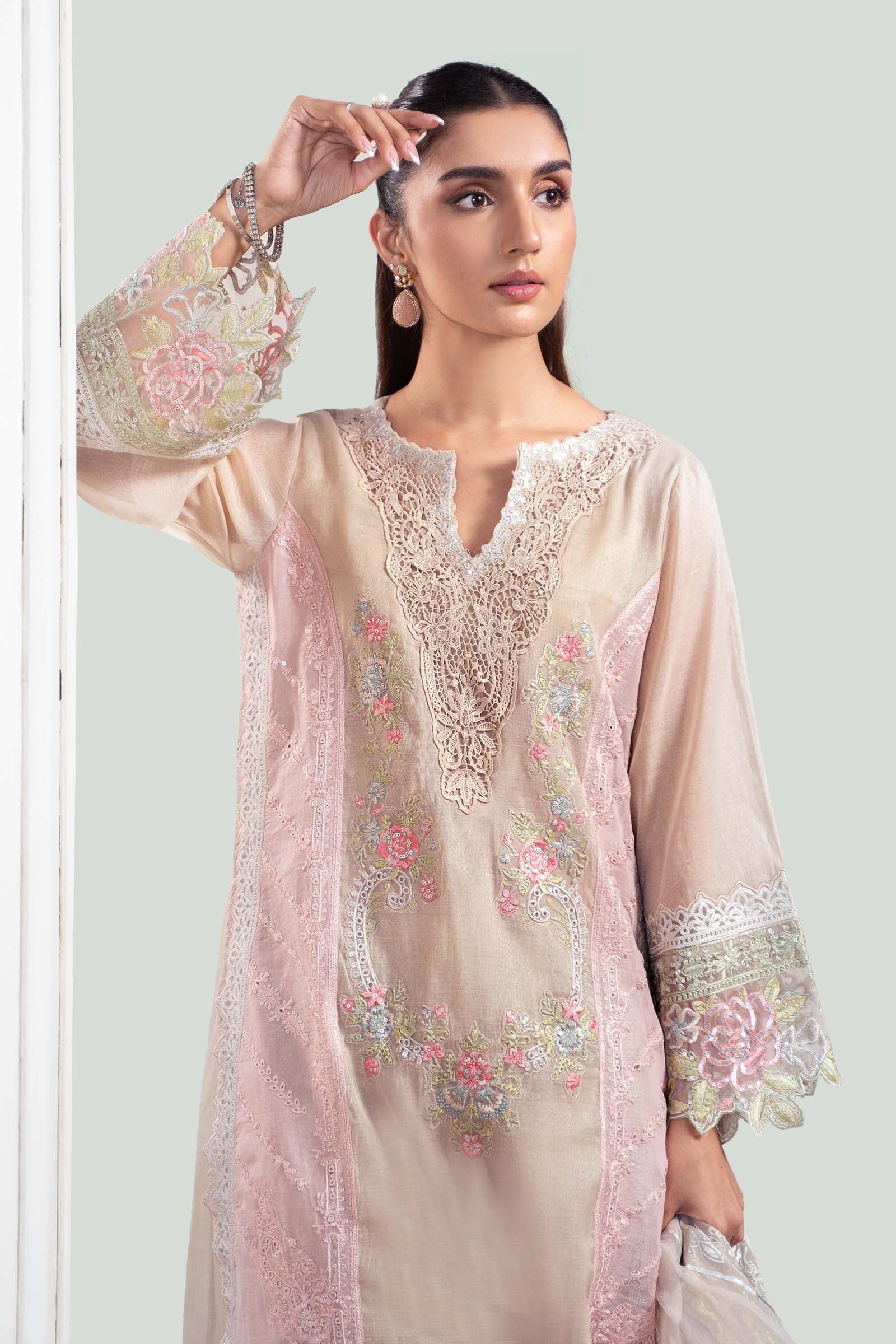 3 Piece Embroidered Yarn Dyed Suit