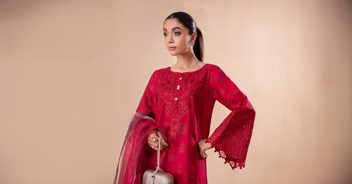 3 PIECE EMBROIDERED LAWN SUIT | DW-EA24-01