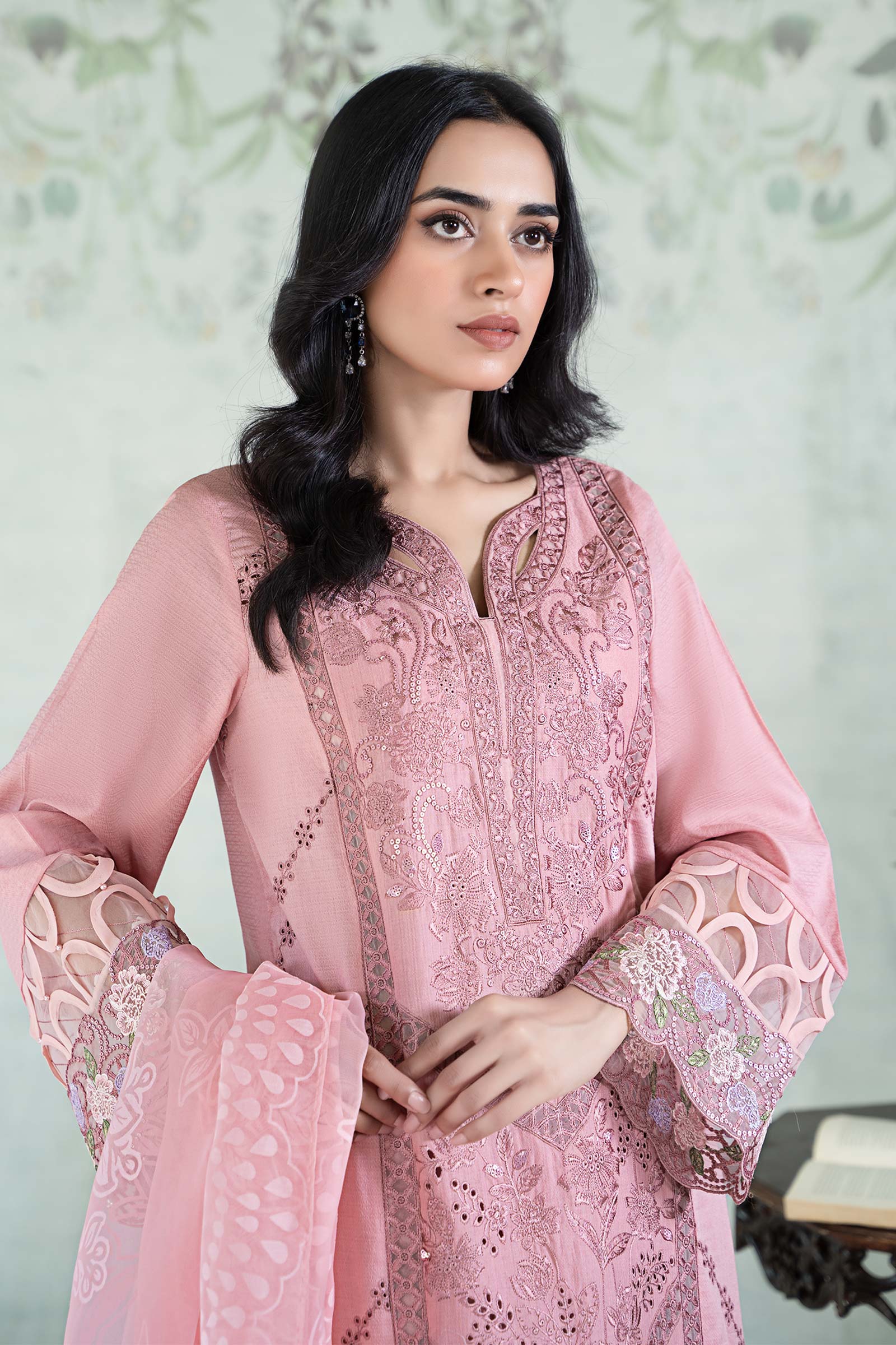 3 Piece Embroidered Dobby Lawn Suit