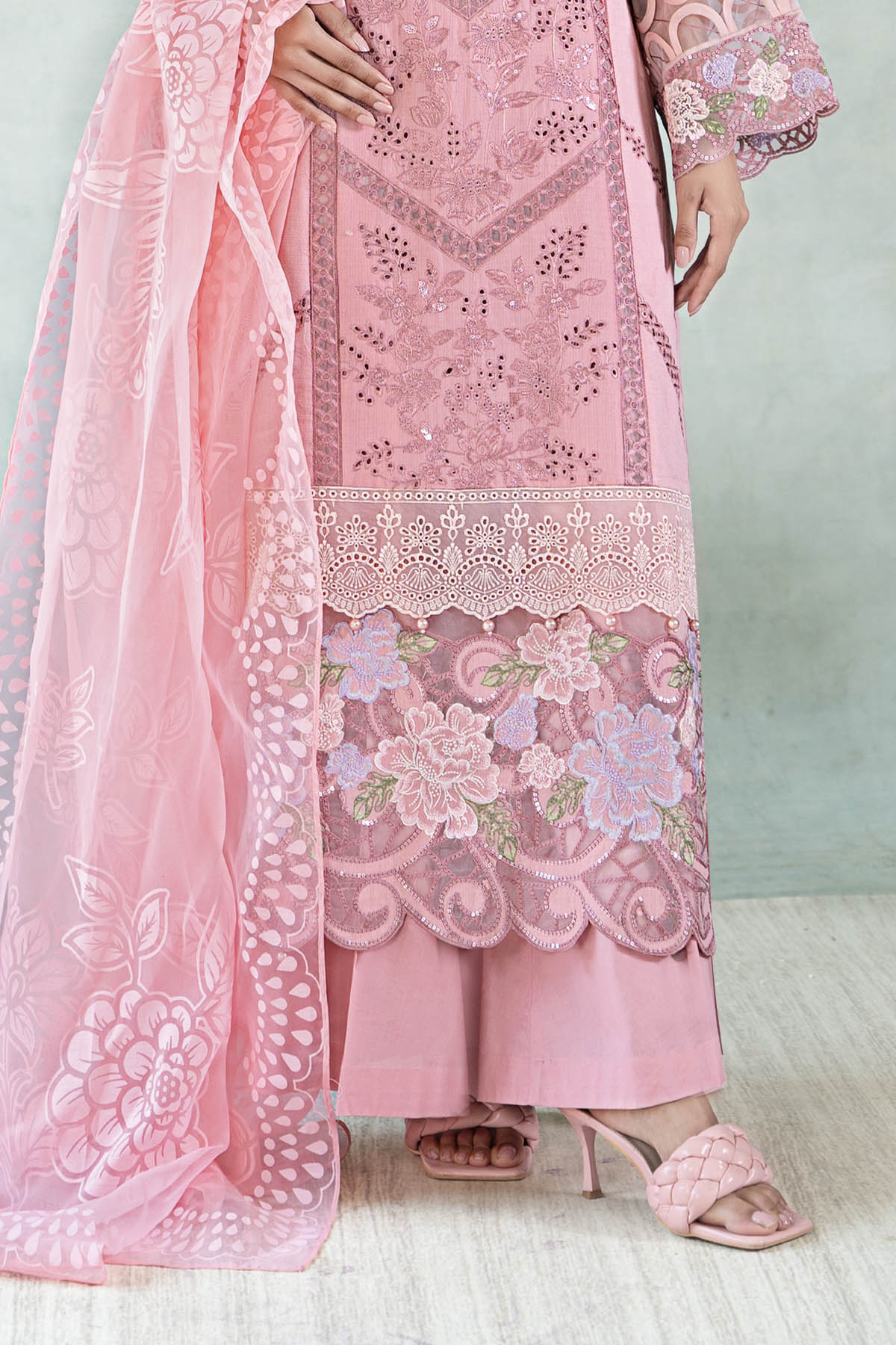 3 Piece Embroidered Dobby Lawn Suit