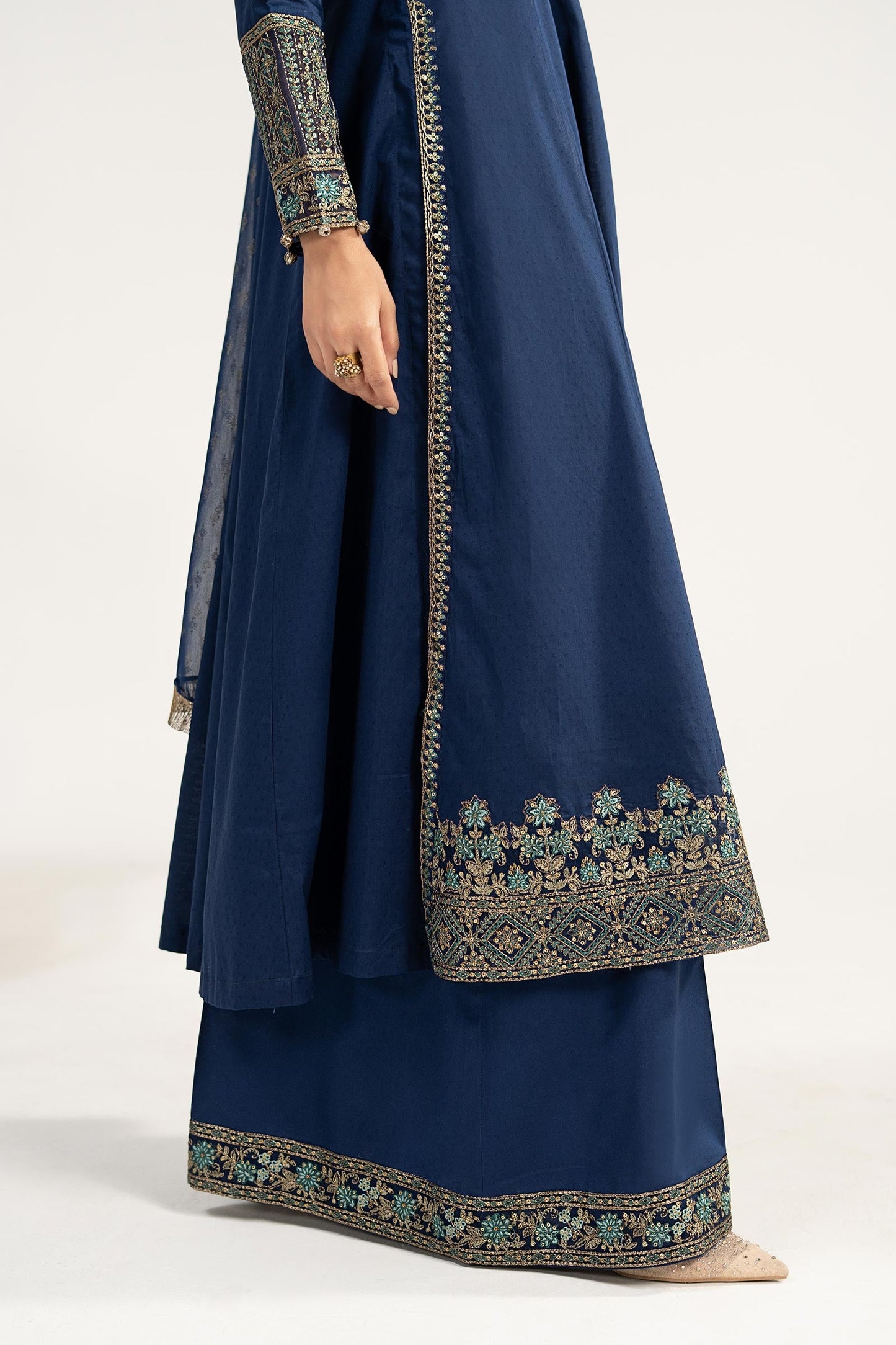 3 Piece Embroidered Dobby Lawn Suit