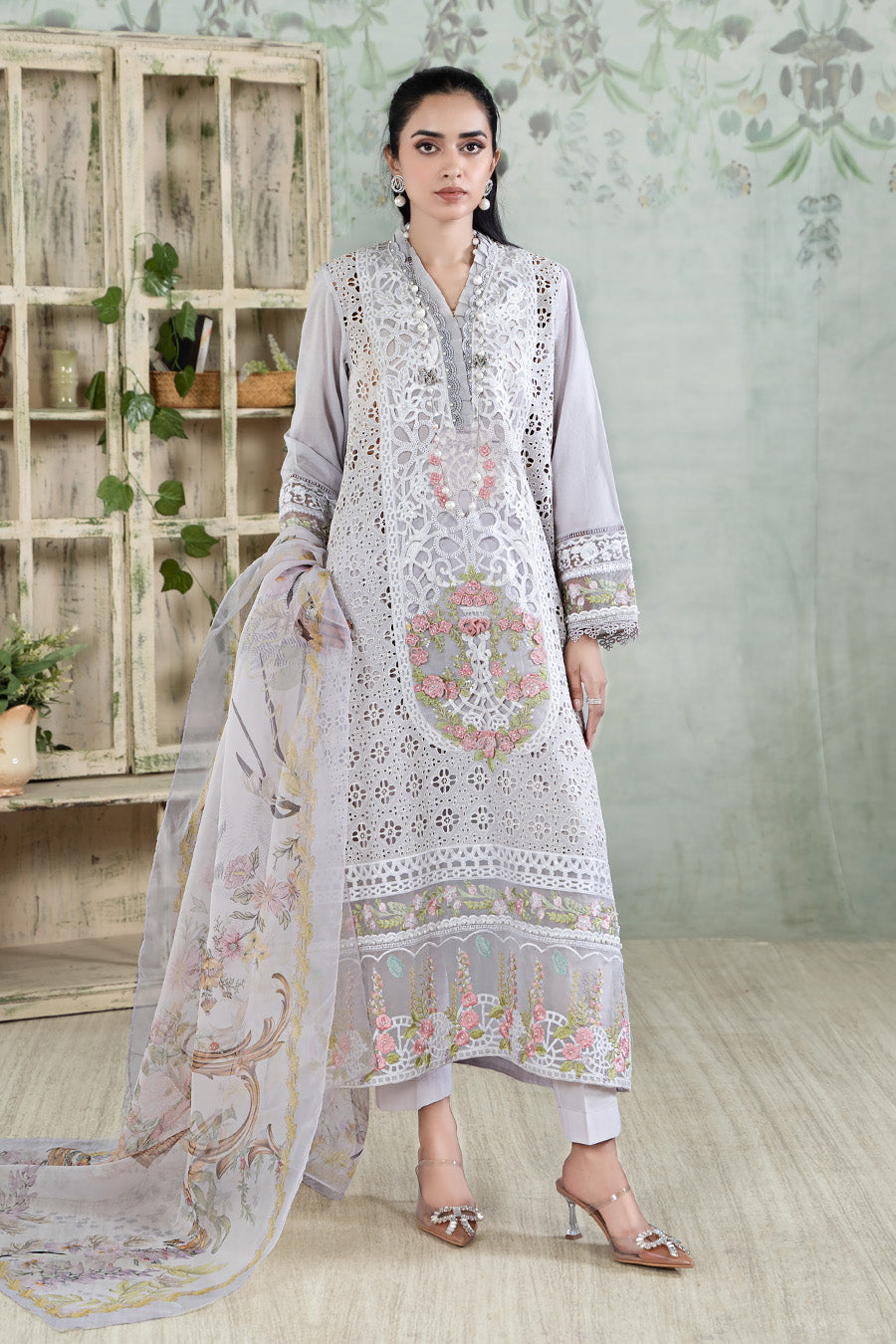 3 Piece Embroidered Lawn Suit | DW-EA24-14