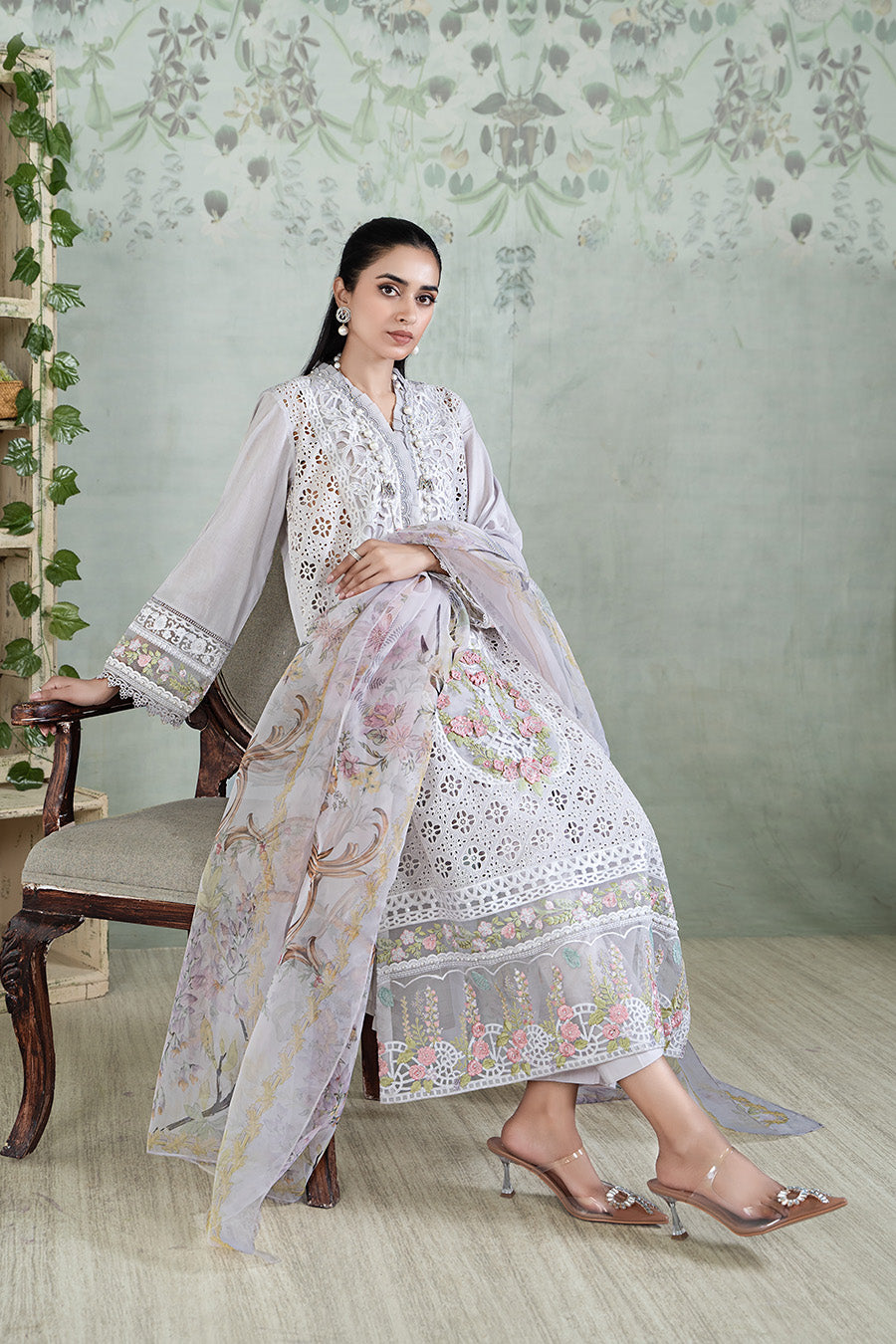 3 Piece Embroidered Lawn Suit | DW-EA24-14