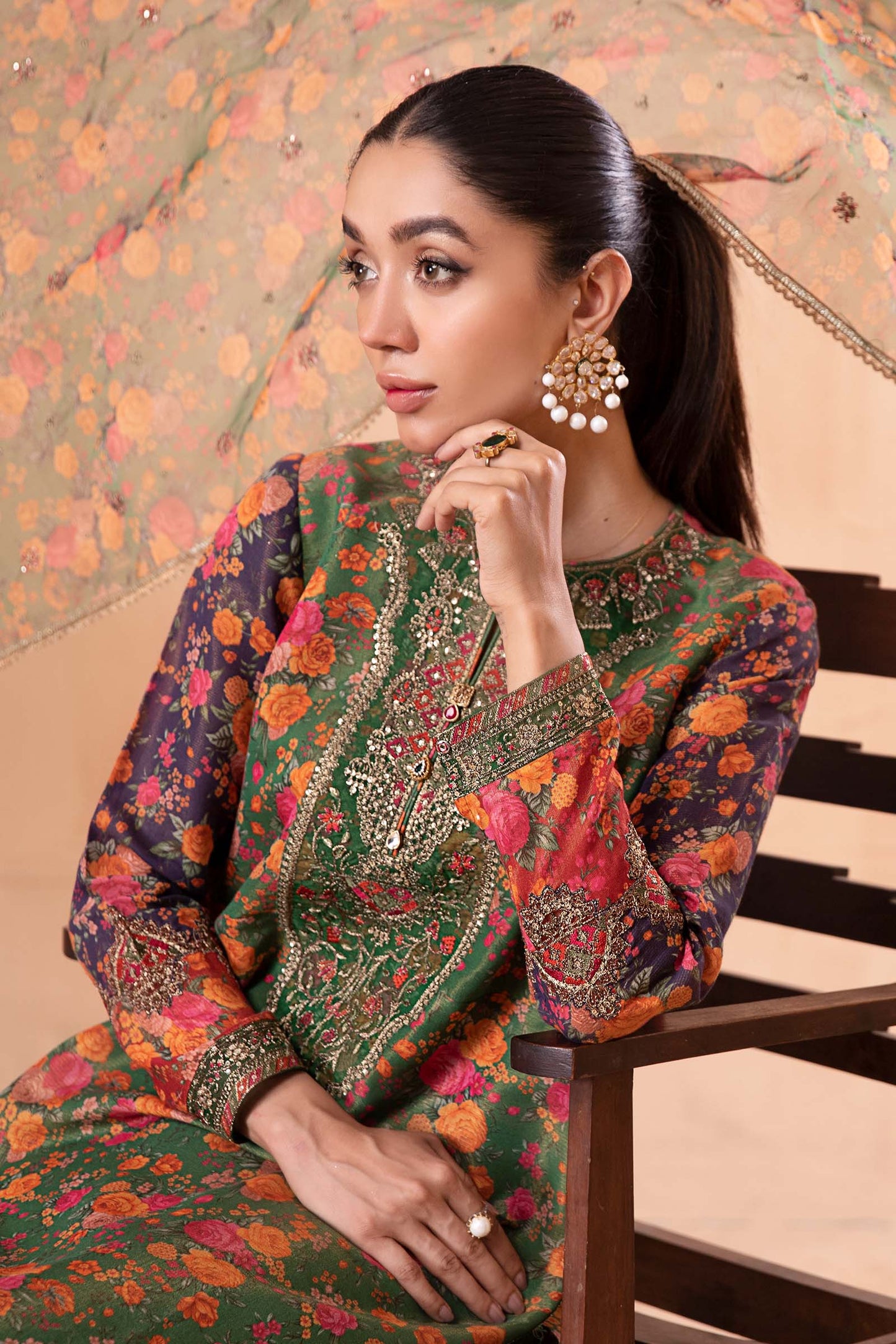 3 Piece Printed Cotton Masoori Suit