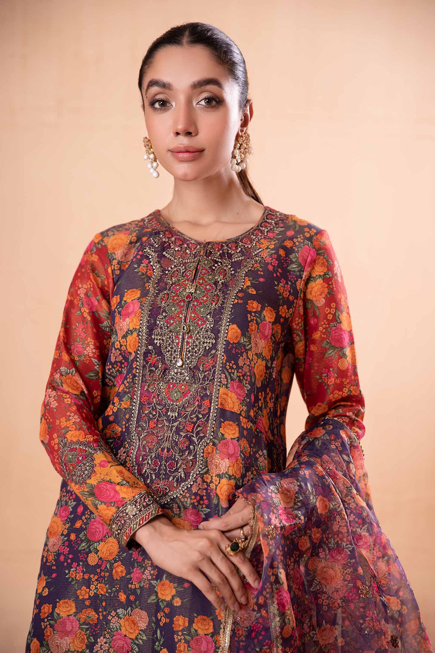 3 Piece Printed Cotton Masoori Suit