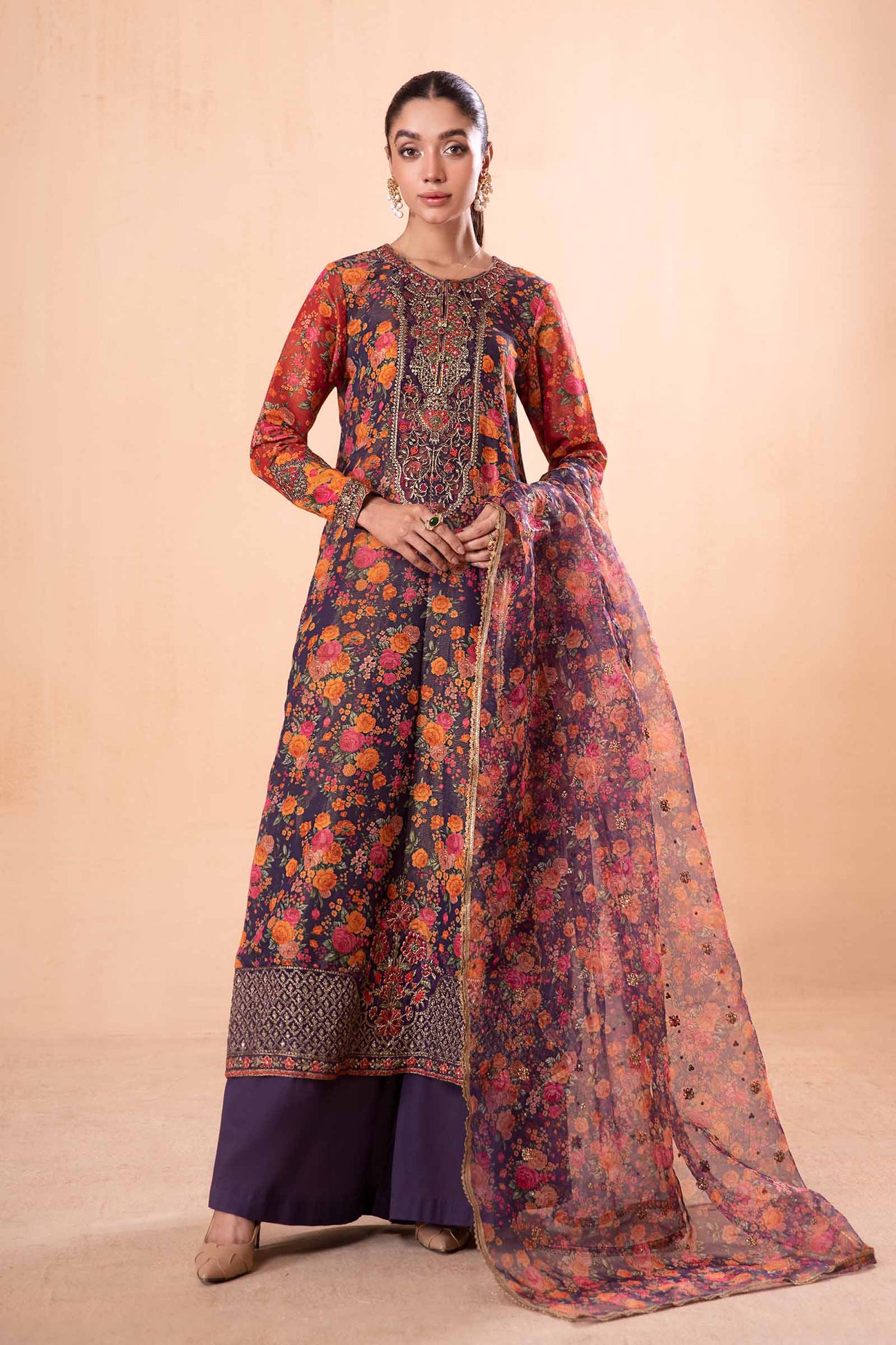 3 Piece Printed Cotton Masoori Suit