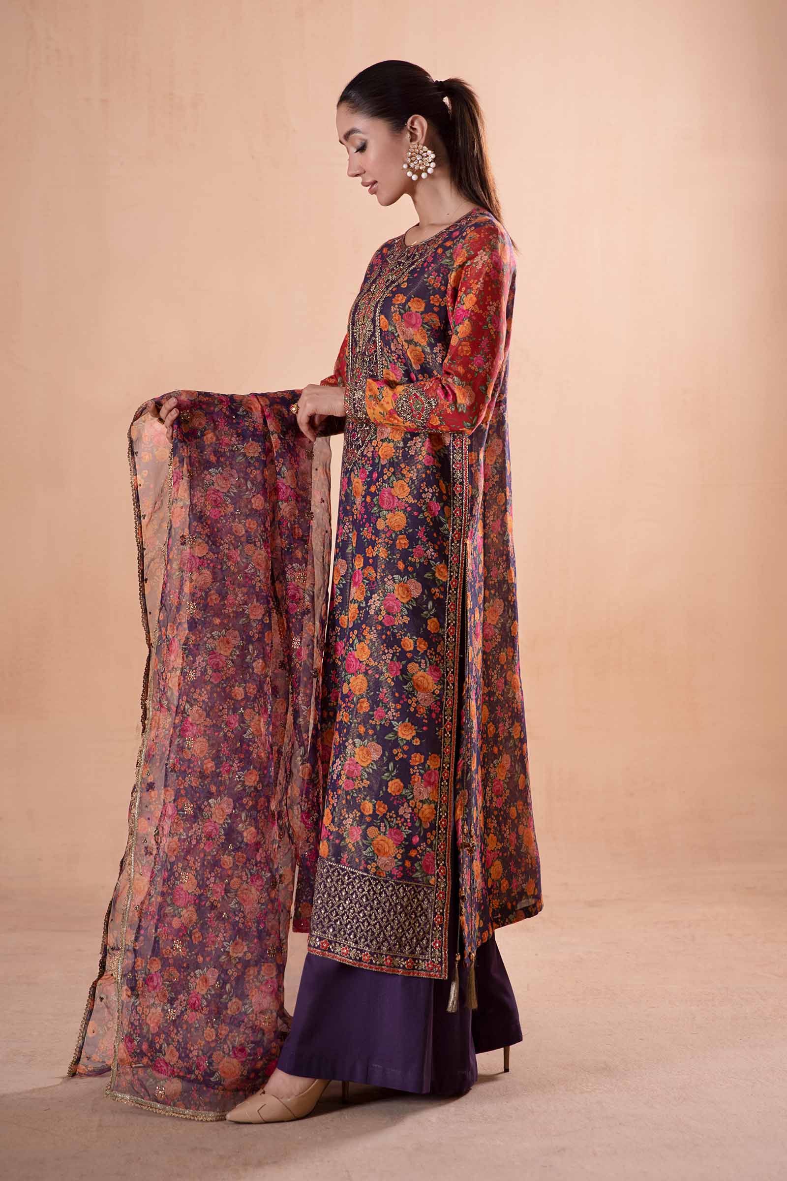 3 Piece Printed Cotton Masoori Suit