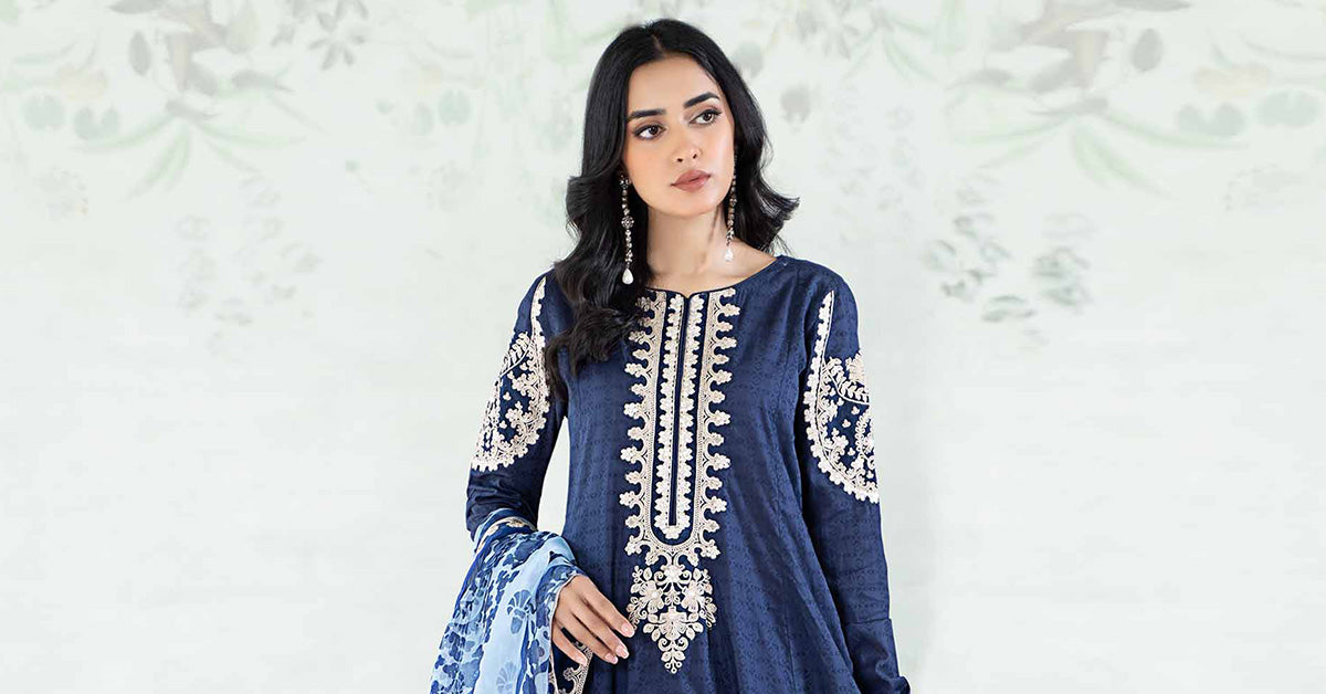 3 Piece Dyed Jacquard Lawn Suit