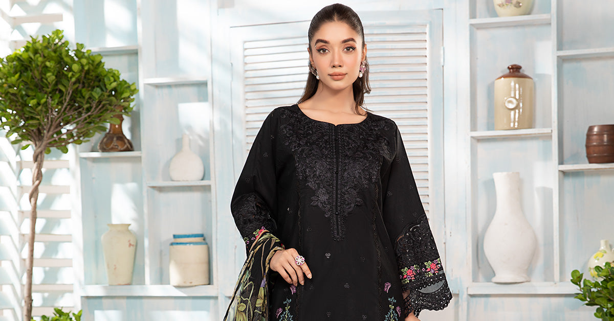 3 PIECE EMBROIDERED LAWN SUIT | DW-EA24-37