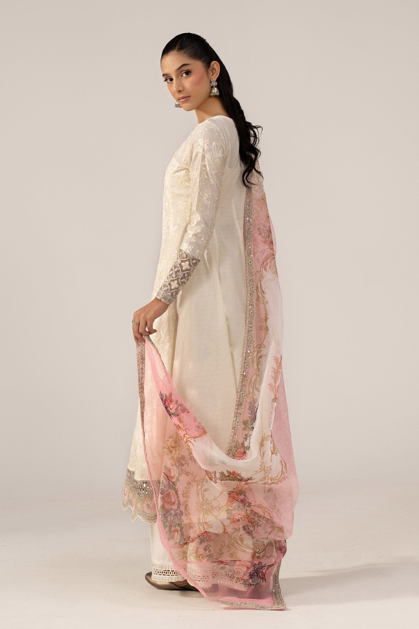 3 Piece Embroidered Dobby Lawn Suit