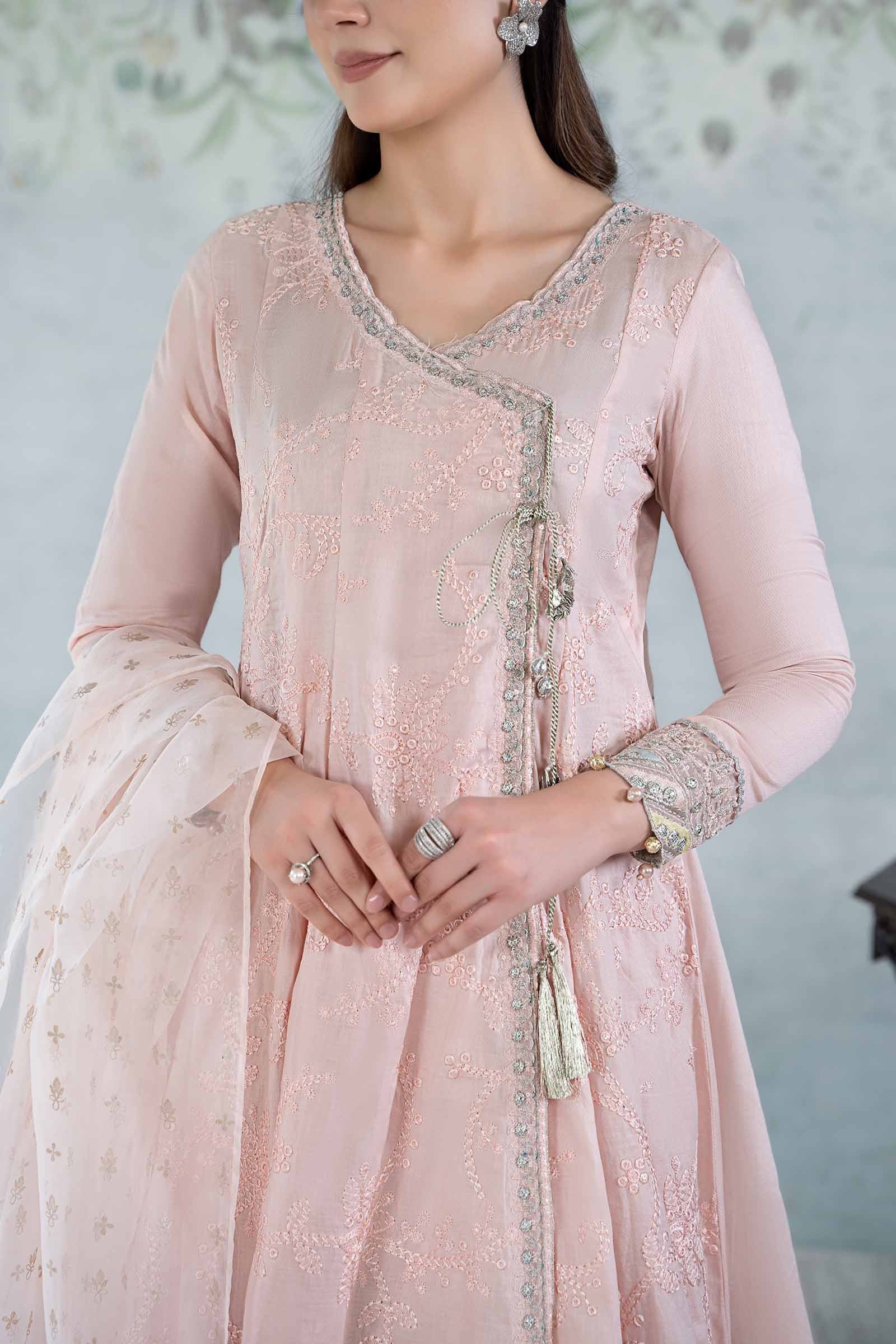3 Piece Embroidered Net Suit
