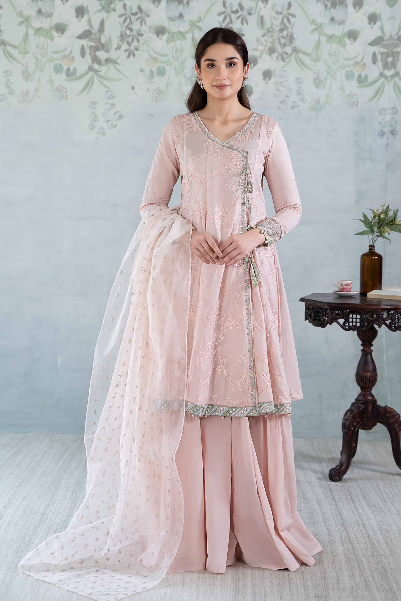 3 Piece Embroidered Net Suit