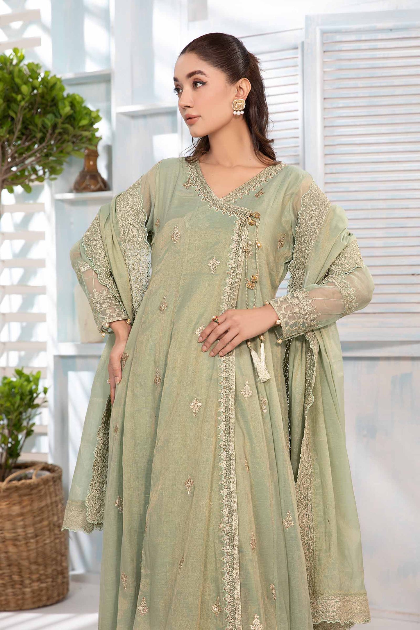 3 Piece Embroidered Cotton Masoori Suit