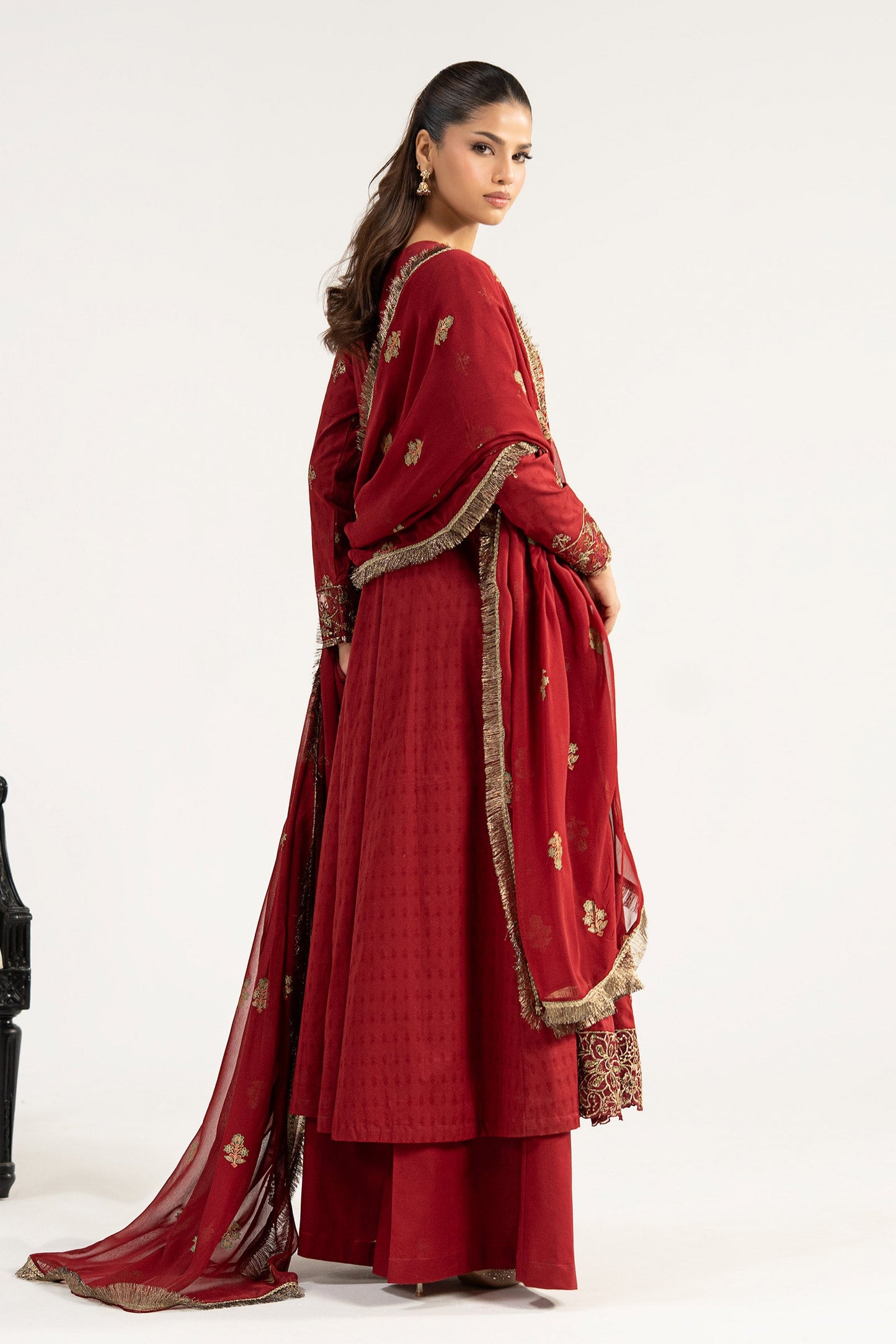 3 Piece Embroidered Dobby Lawn Suit