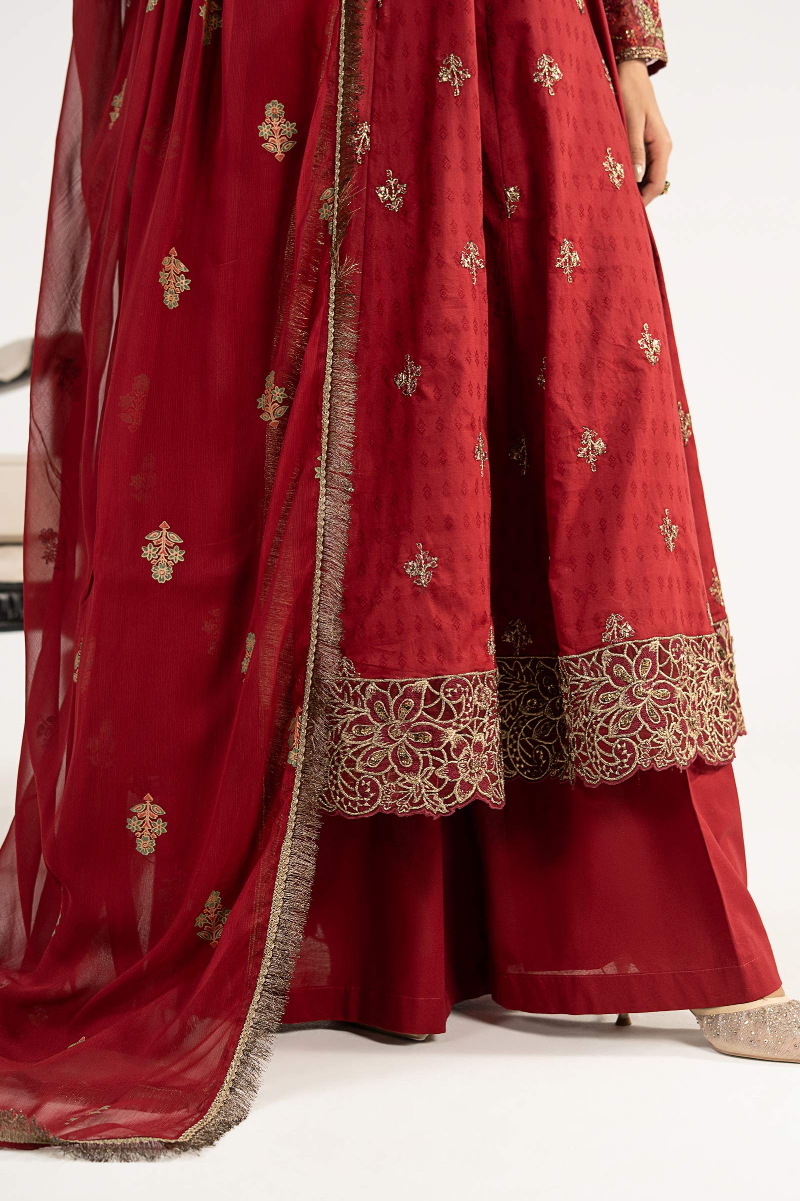 3 Piece Embroidered Dobby Lawn Suit