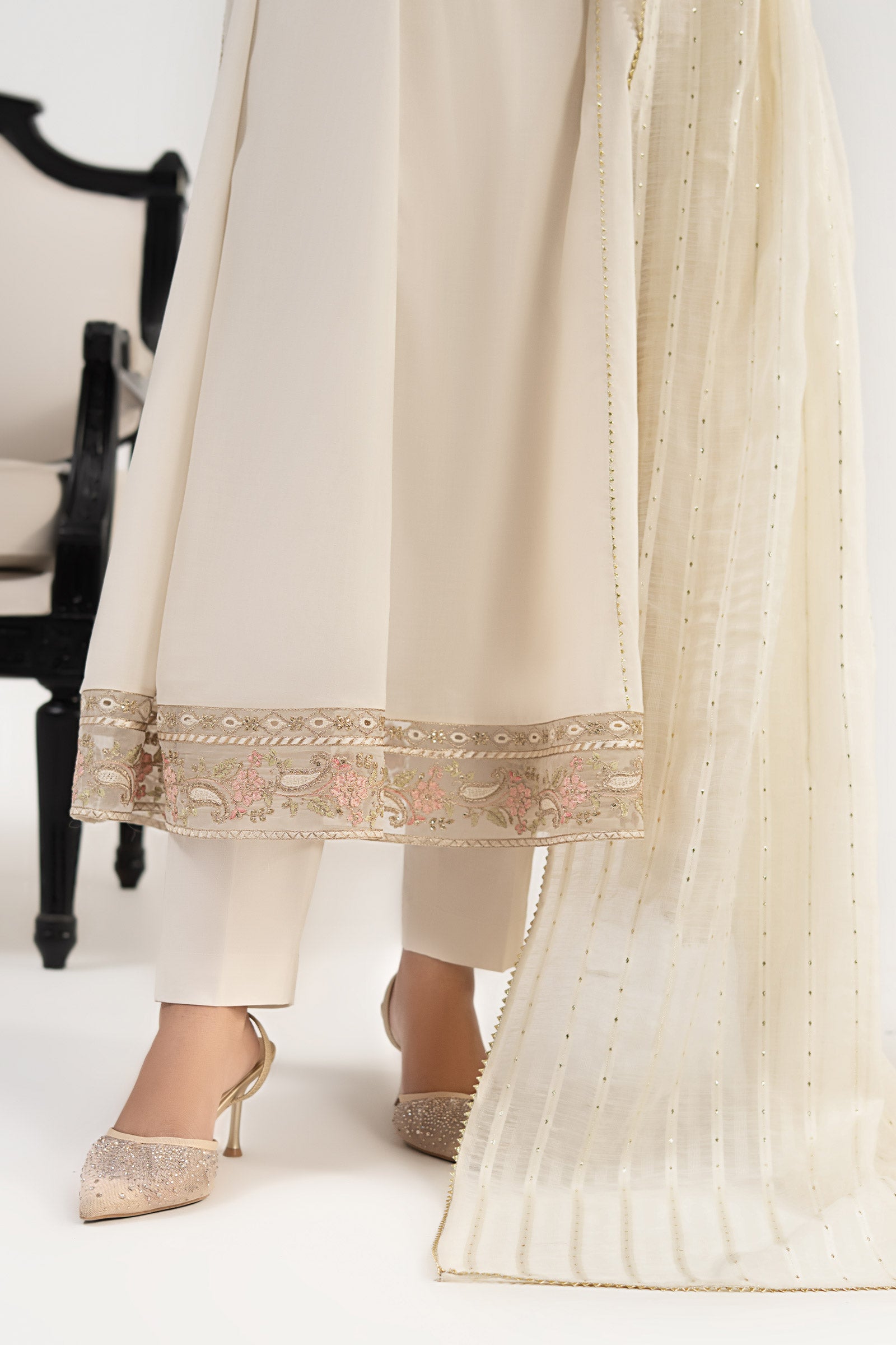3 Piece Embroidered Dobby Lawn Suit