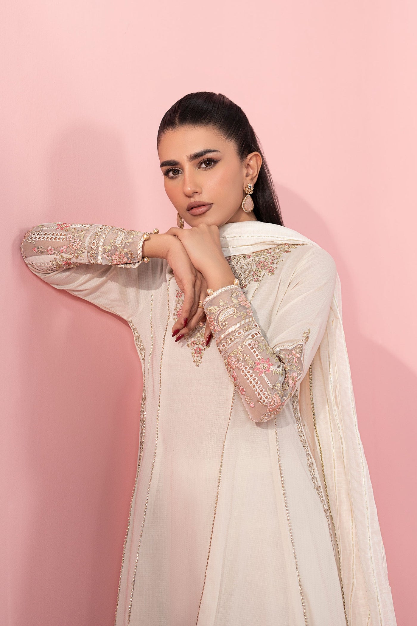 3 Piece Embroidered Dobby Suit |  DW-EA25-122