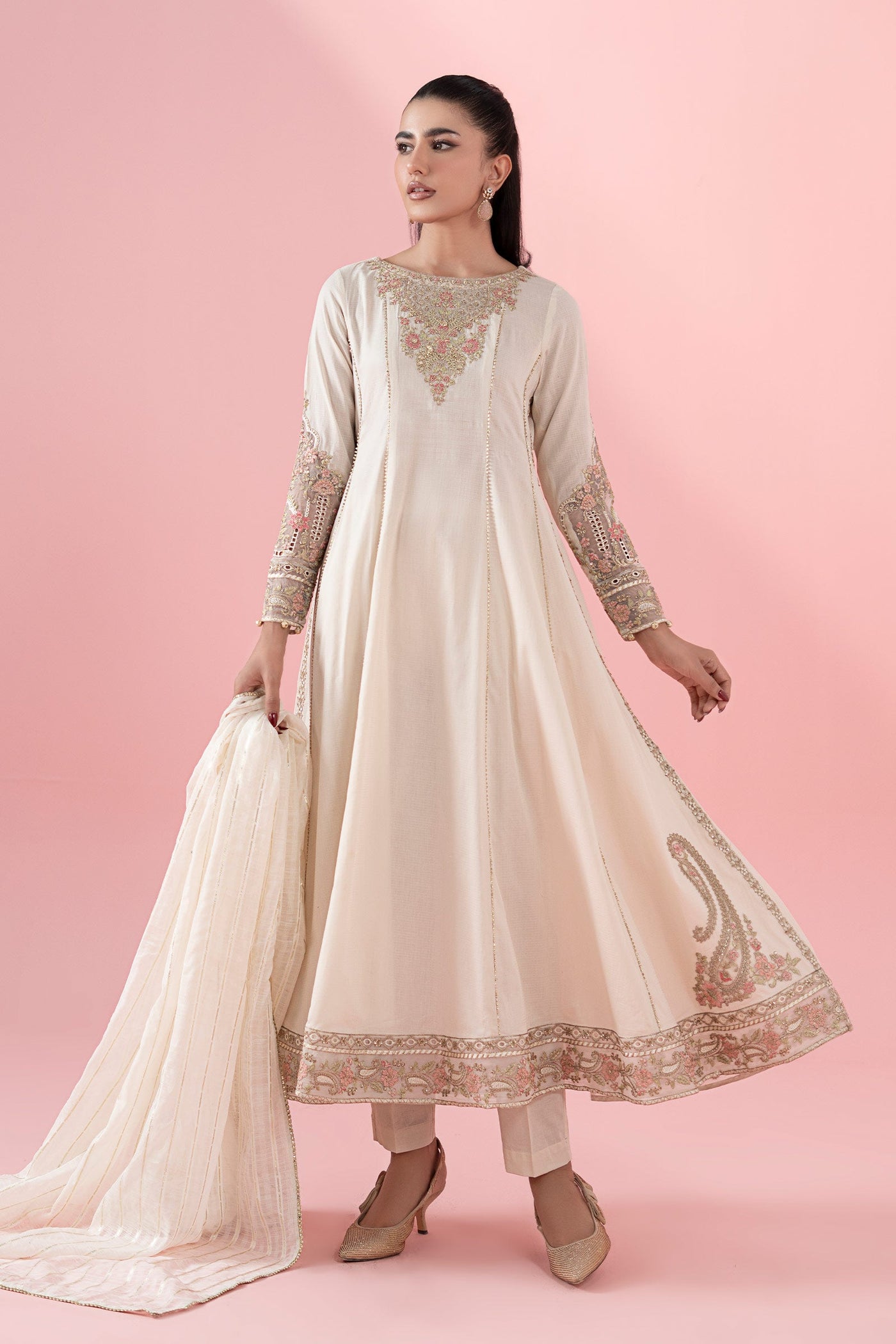 3 Piece Embroidered Dobby Suit |  DW-EA25-122