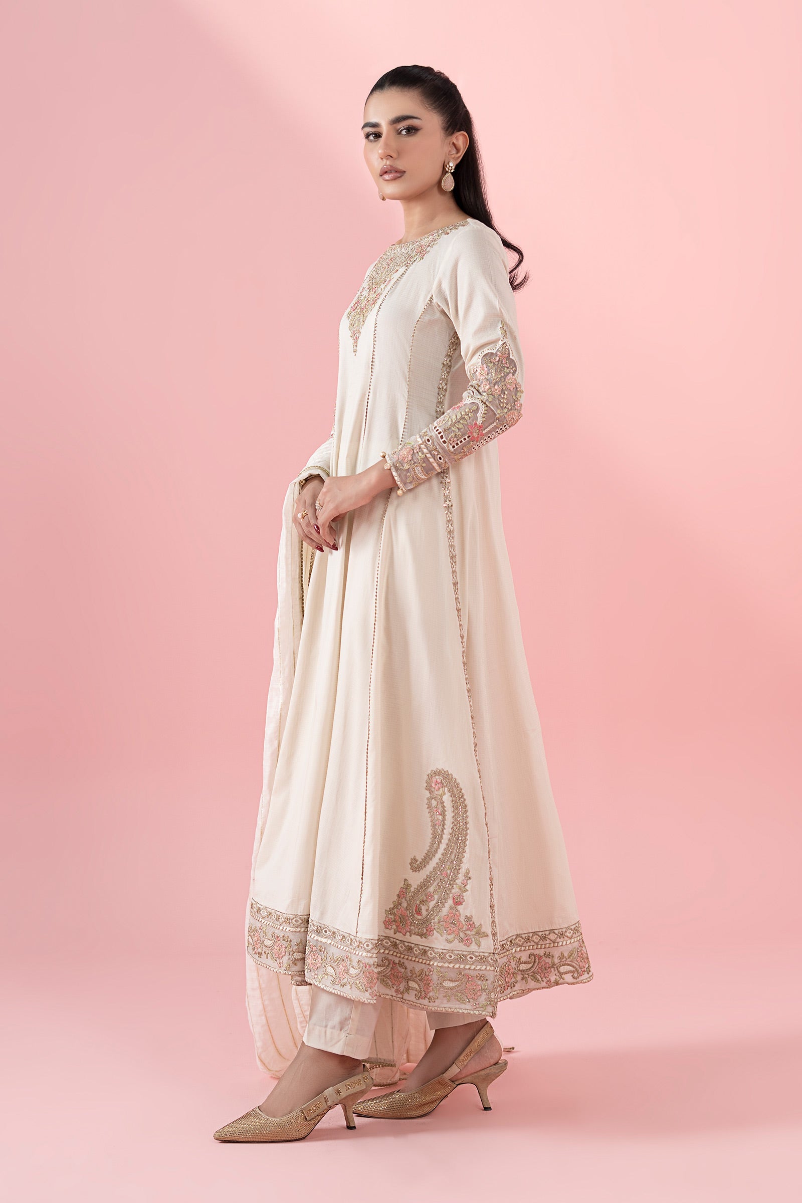 3 Piece Embroidered Dobby Suit